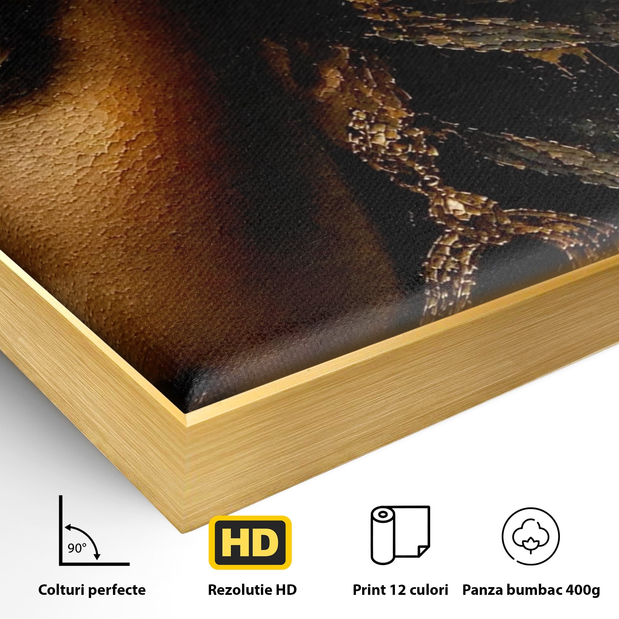 Tablou Canvas Premium LuxCanva® PI1320, Portret Regal African, Turban, Femeie, Eleganta, Arta, Culori Vibrante, Living, Dormitor