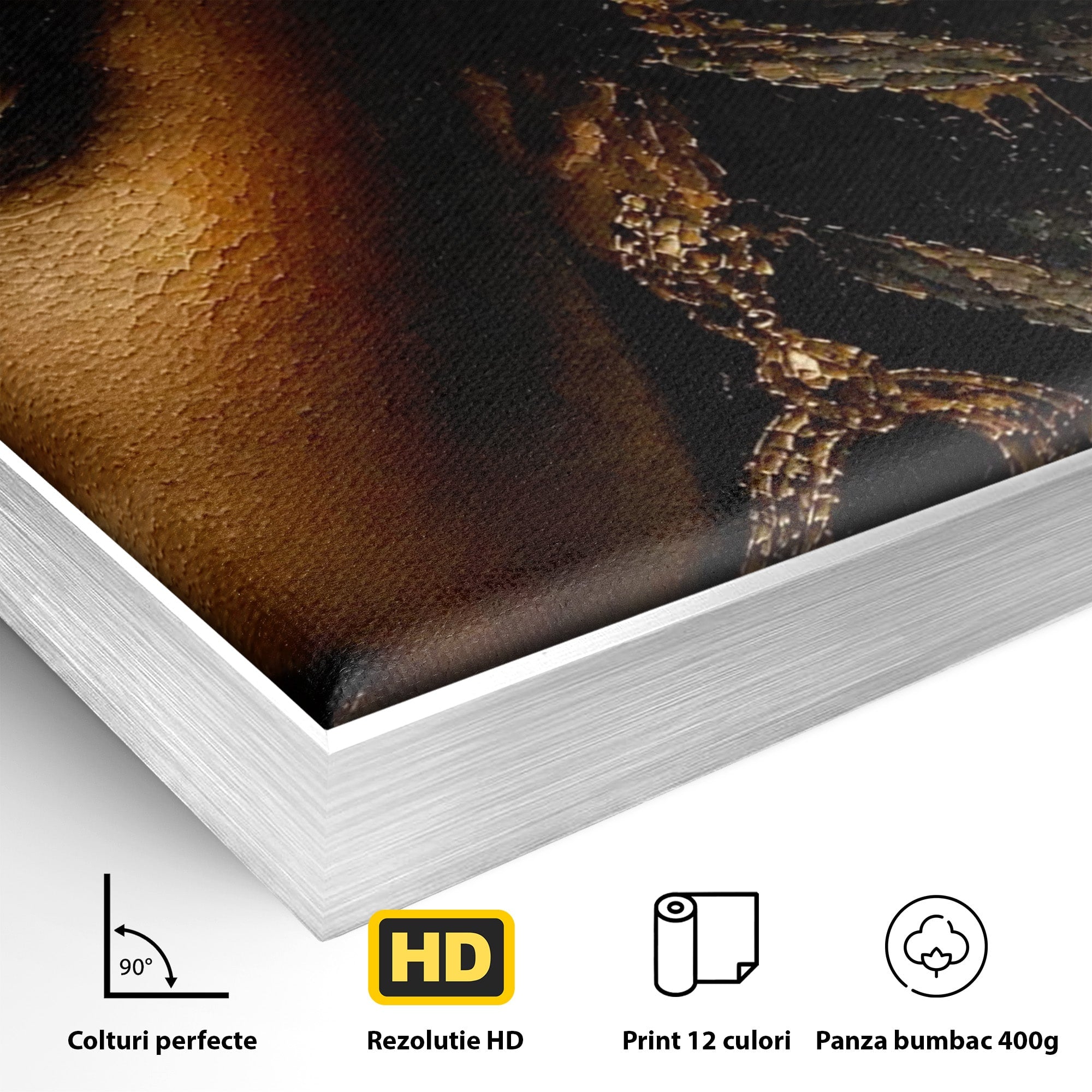 Tablou Canvas Premium LuxCanva® PI1320, Portret Regal African, Turban, Femeie, Eleganta, Arta, Culori Vibrante, Living, Dormitor