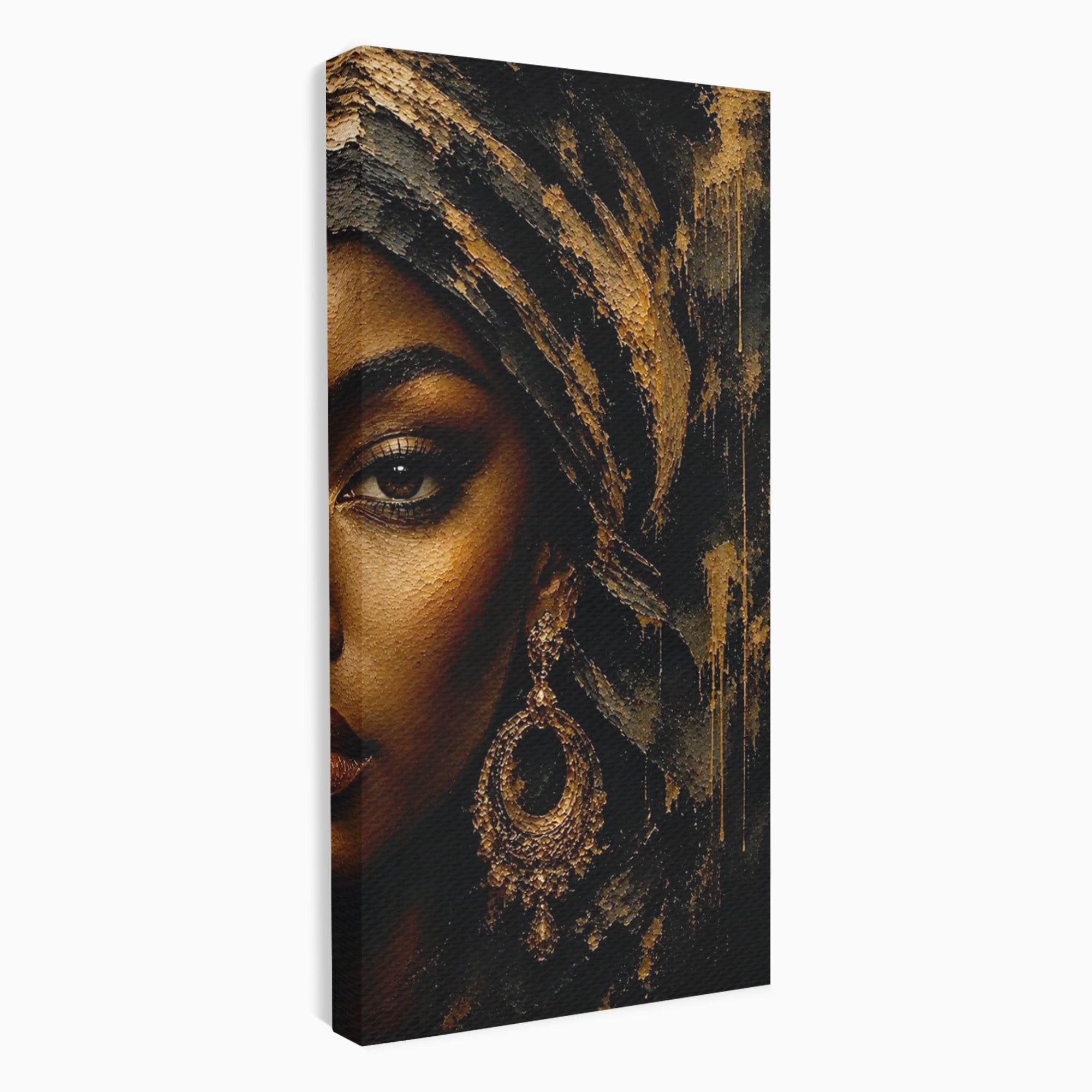 Tablou Canvas Premium LuxCanva® PI1320, Portret Regal African, Turban, Femeie, Eleganta, Arta, Culori Vibrante, Living, Dormitor