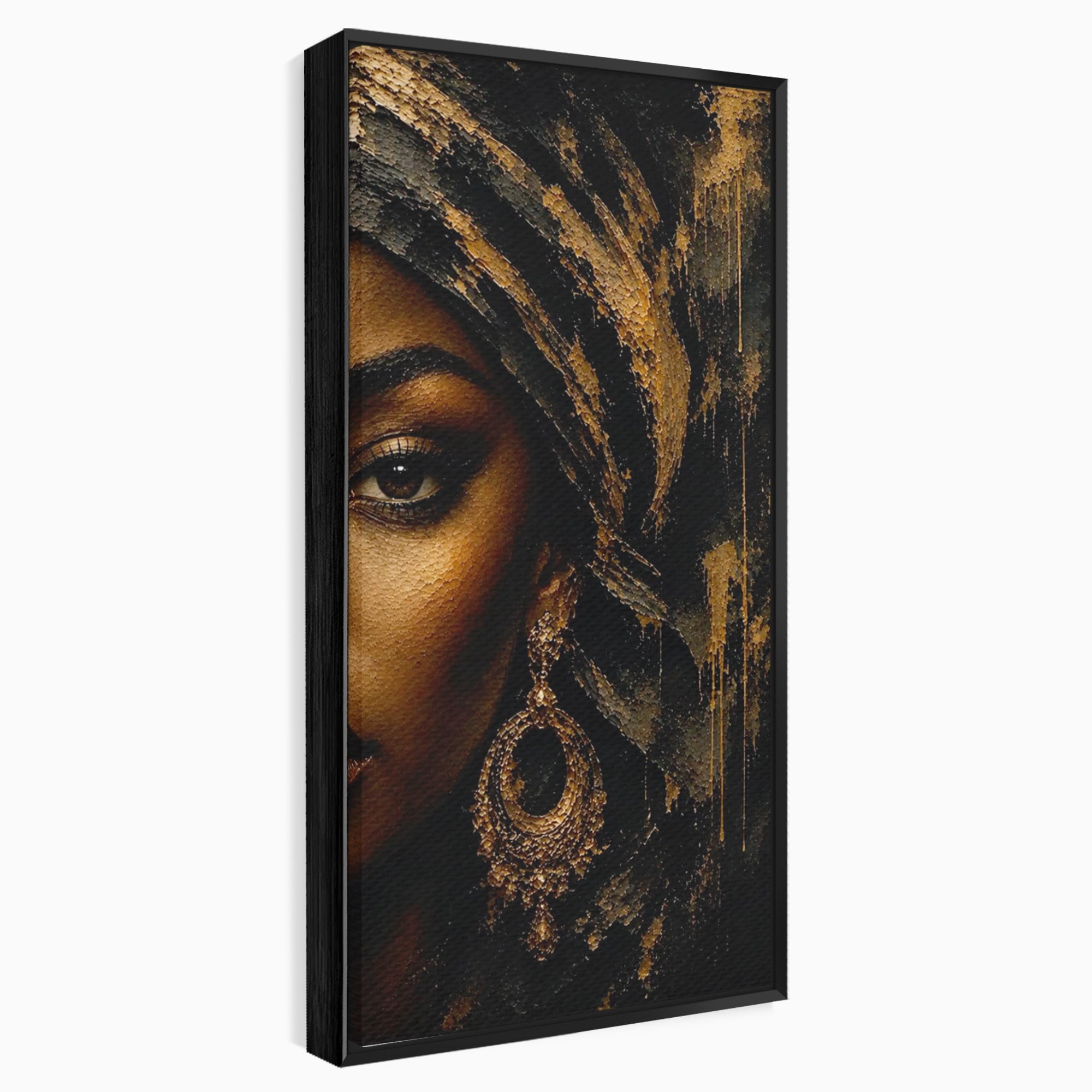 Tablou Canvas Premium LuxCanva® PI1320, Portret Regal African, Turban, Femeie, Eleganta, Arta, Culori Vibrante, Living, Dormitor