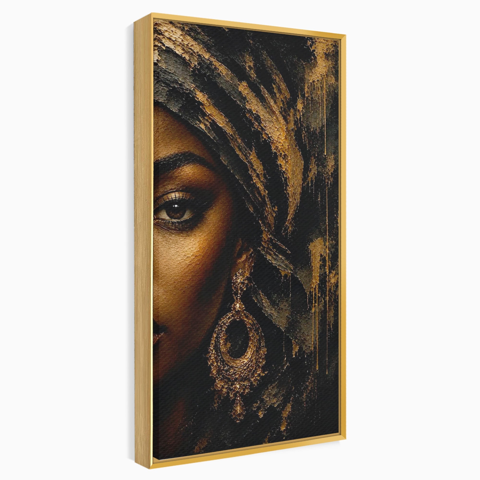 Tablou Canvas Premium LuxCanva® PI1320, Portret Regal African, Turban, Femeie, Eleganta, Arta, Culori Vibrante, Living, Dormitor