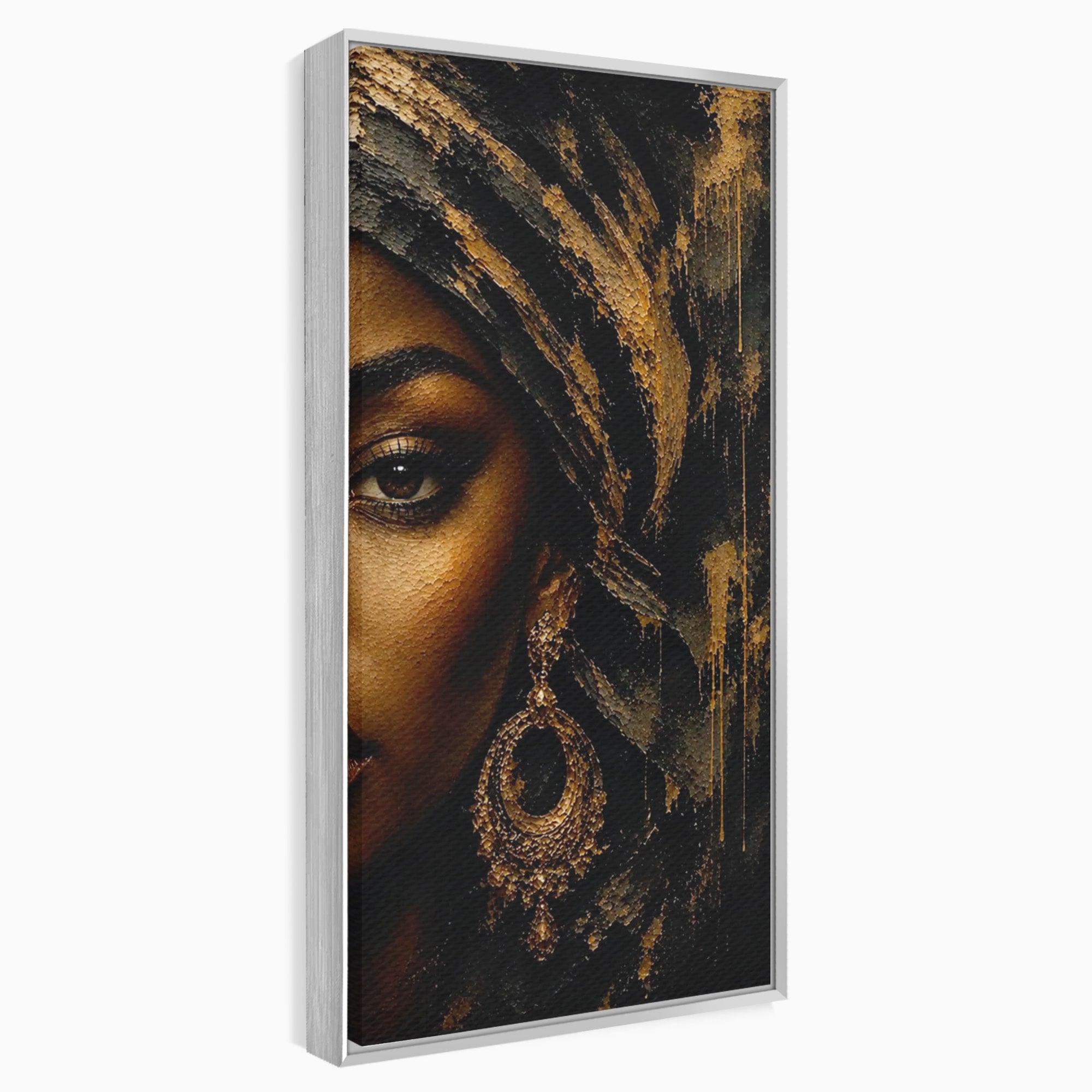 Tablou Canvas Premium LuxCanva® PI1320, Portret Regal African, Turban, Femeie, Eleganta, Arta, Culori Vibrante, Living, Dormitor