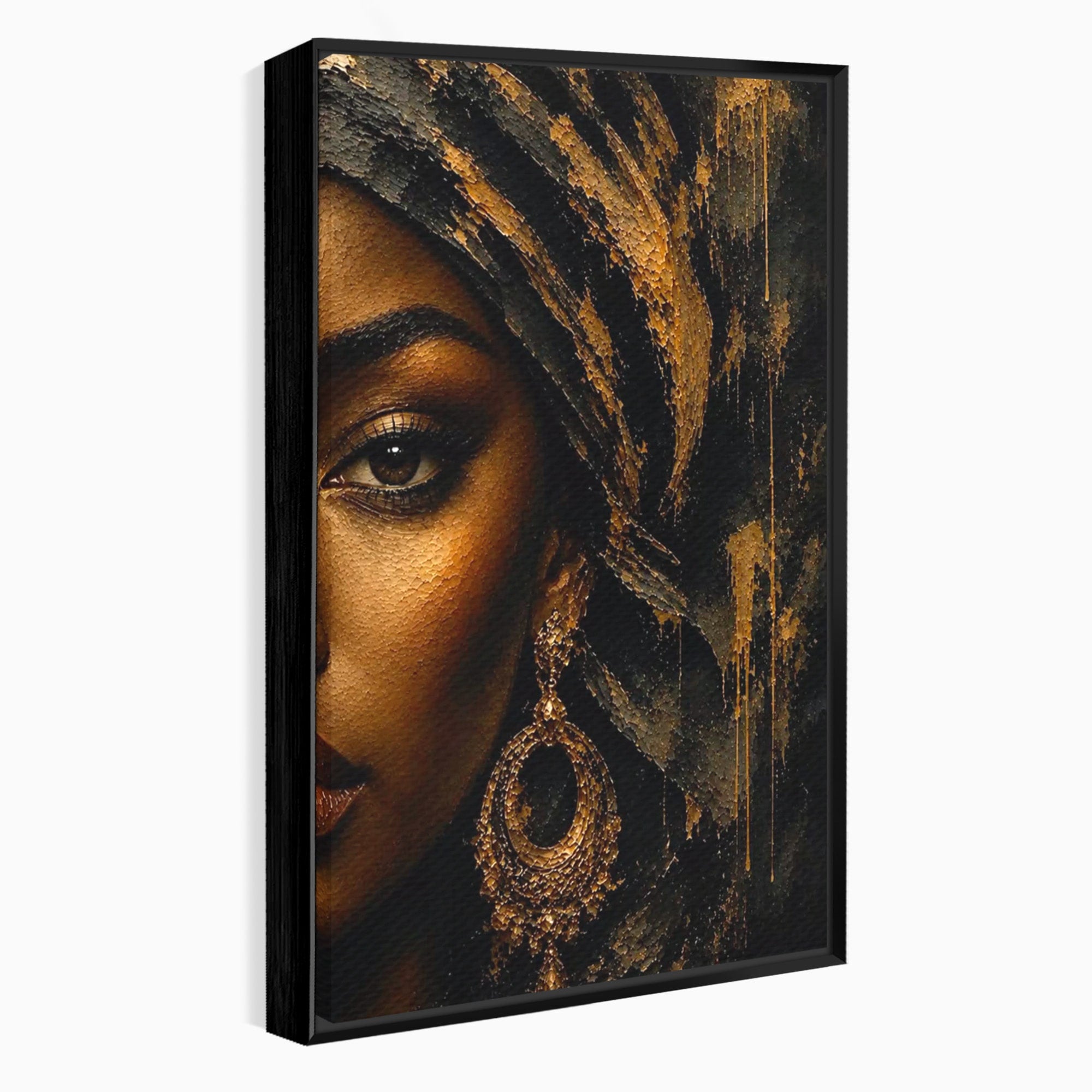 Tablou Canvas Premium LuxCanva® PI1320, Portret Regal African, Turban, Femeie, Eleganta, Arta, Culori Vibrante, Living, Dormitor