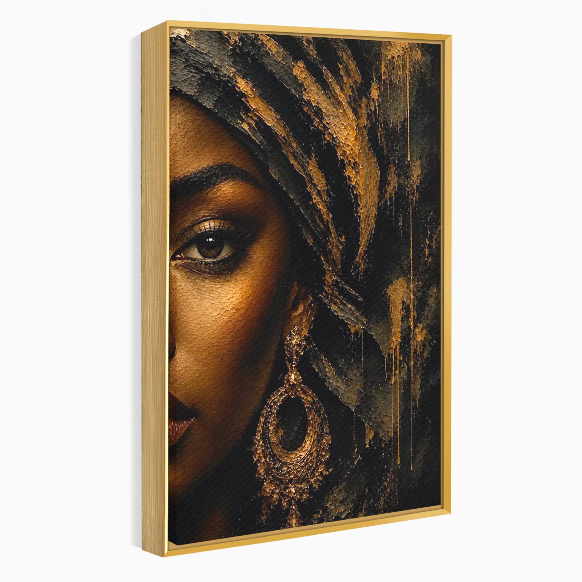 Tablou Canvas Premium LuxCanva® PI1320, Portret Regal African, Turban, Femeie, Eleganta, Arta, Culori Vibrante, Living, Dormitor