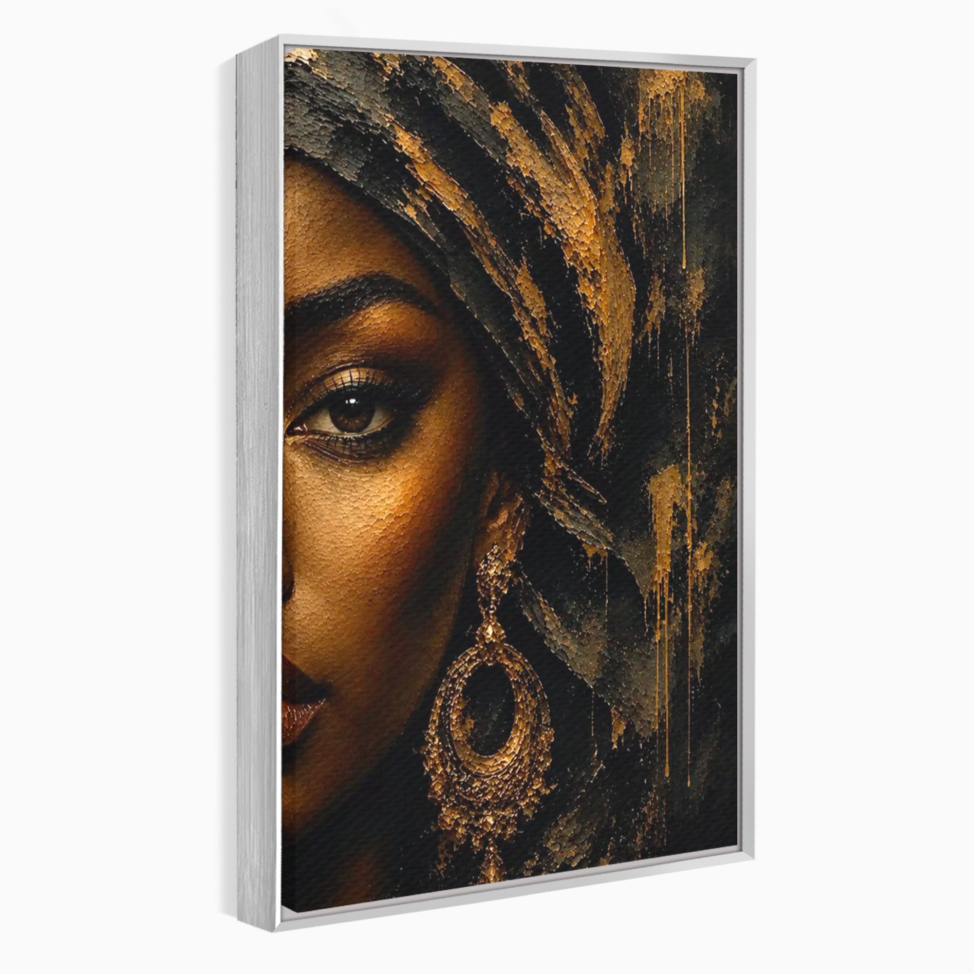 Tablou Canvas Premium LuxCanva® PI1320, Portret Regal African, Turban, Femeie, Eleganta, Arta, Culori Vibrante, Living, Dormitor