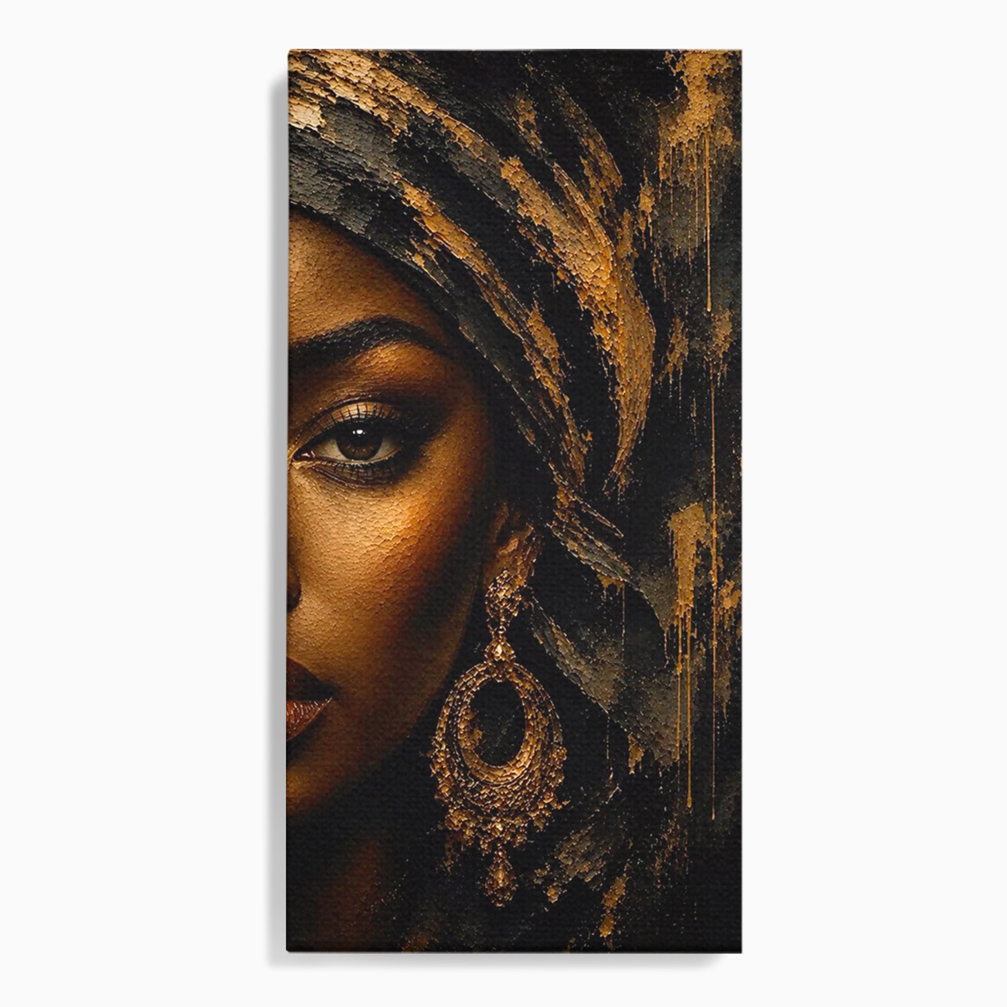 Tablou Canvas Premium LuxCanva® PI1320, Portret Regal African, Turban, Femeie, Eleganta, Arta, Culori Vibrante, Living, Dormitor
