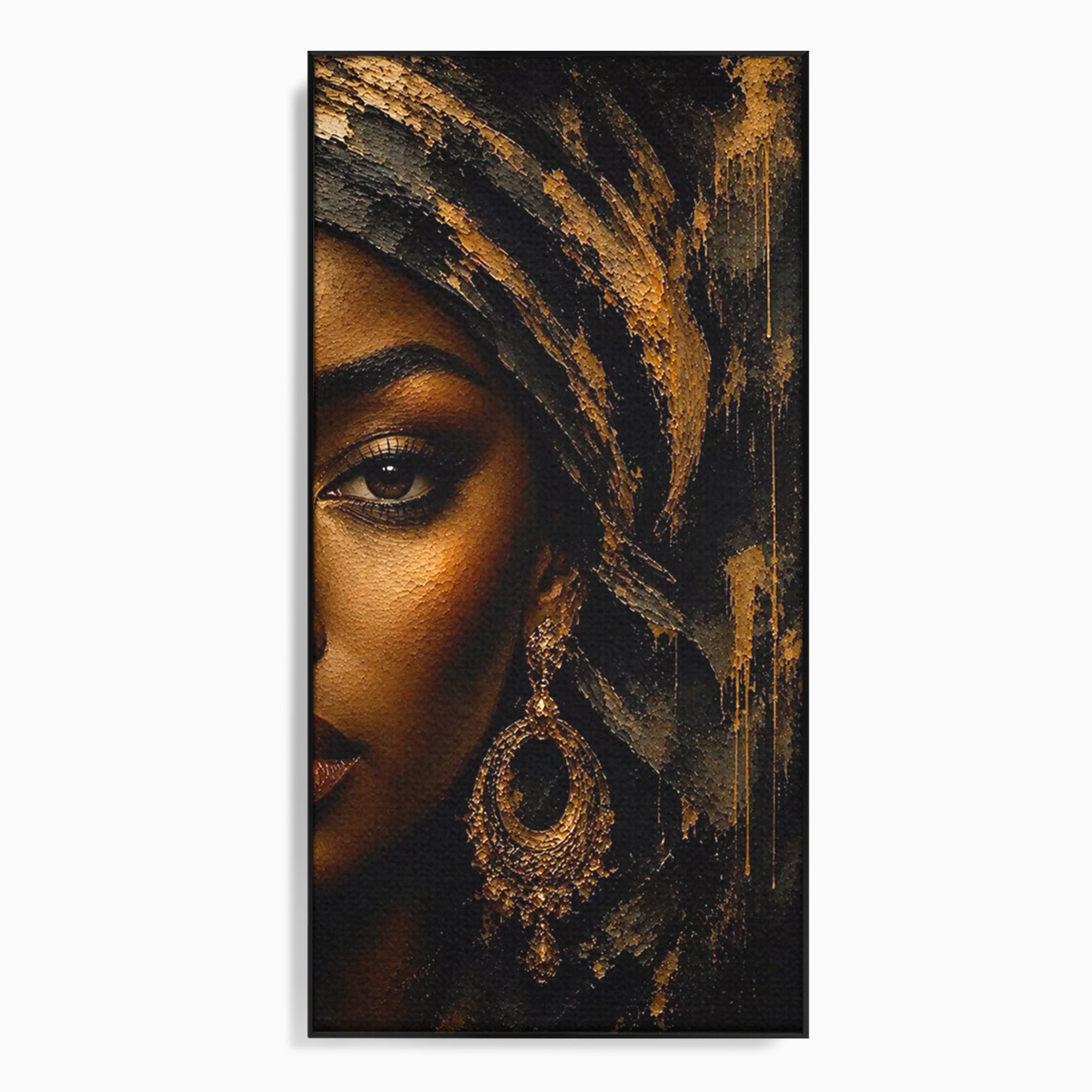 Tablou Canvas Premium LuxCanva® PI1320, Portret Regal African, Turban, Femeie, Eleganta, Arta, Culori Vibrante, Living, Dormitor
