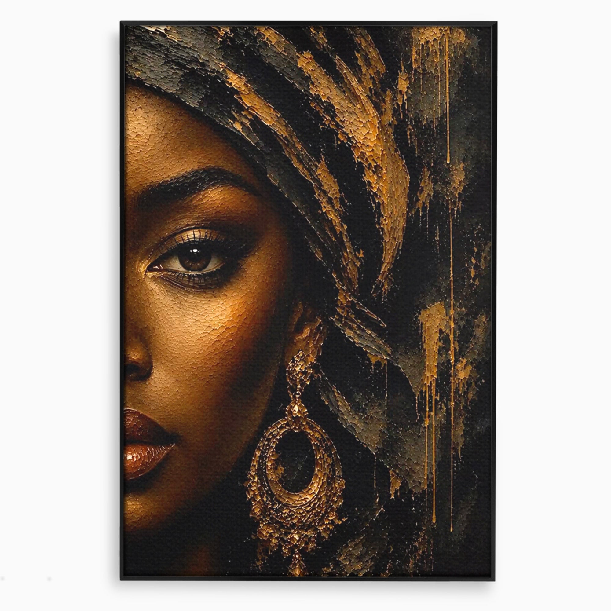 Tablou Canvas Premium LuxCanva® PI1320, Portret Regal African, Turban, Femeie, Eleganta, Arta, Culori Vibrante, Living, Dormitor