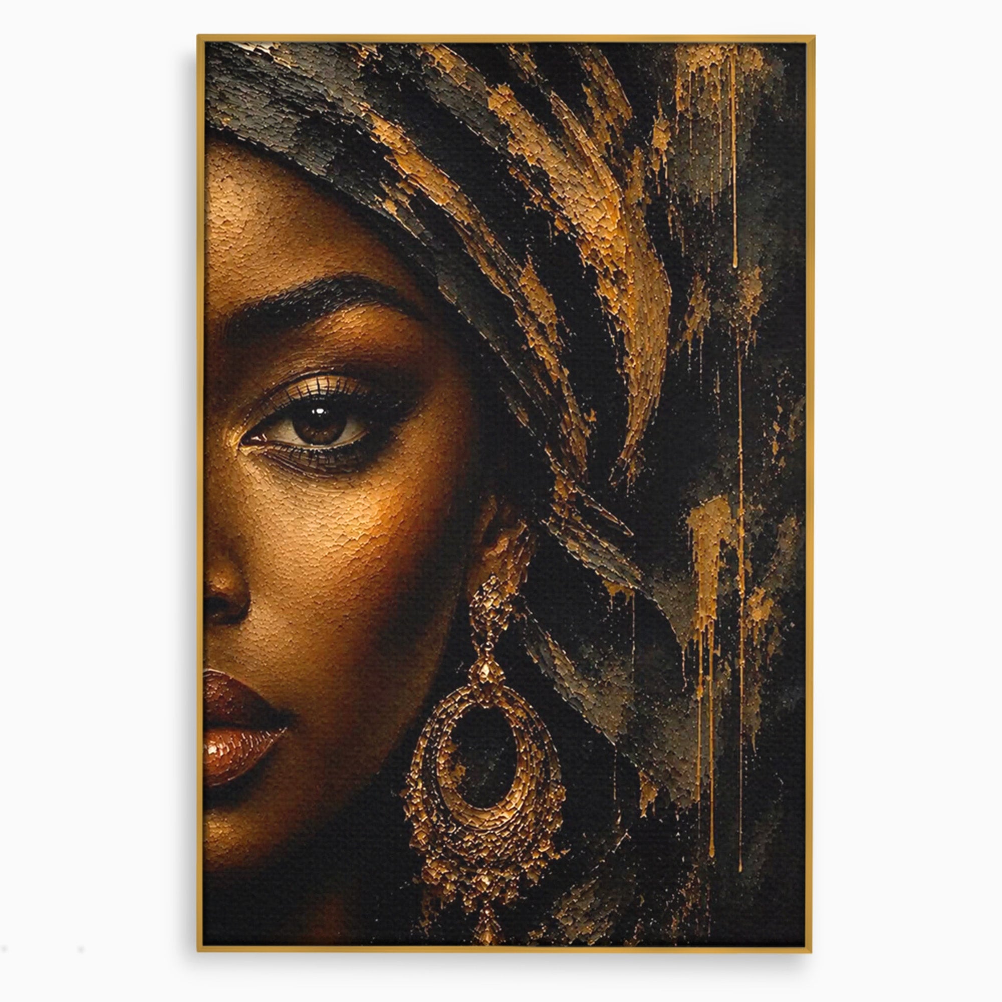Tablou Canvas Premium LuxCanva® PI1320, Portret Regal African, Turban, Femeie, Eleganta, Arta, Culori Vibrante, Living, Dormitor