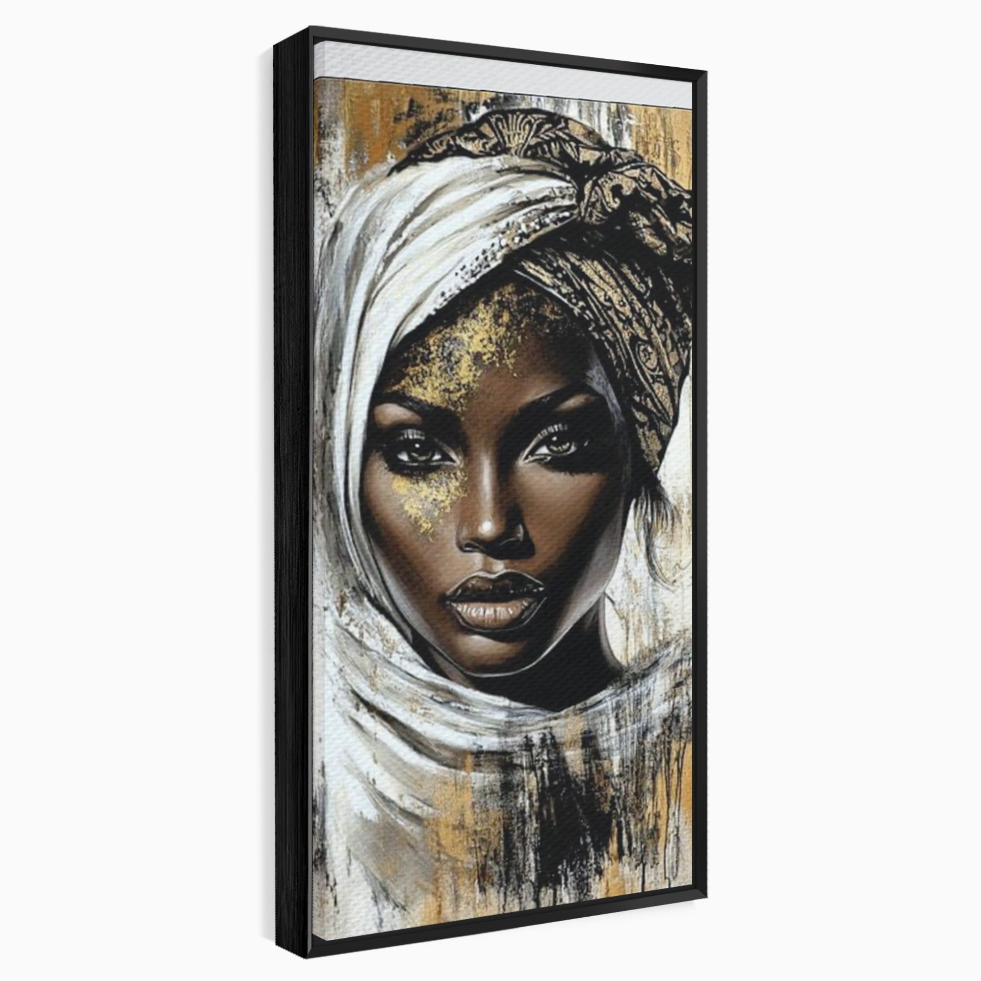 Tablou Canvas Premium LuxCanva® PI1321, Printesa Africii, Privire, Portret, Femeie, Traditional, Eleganta, Arta, Culori Vibrante, Living, Dormitor