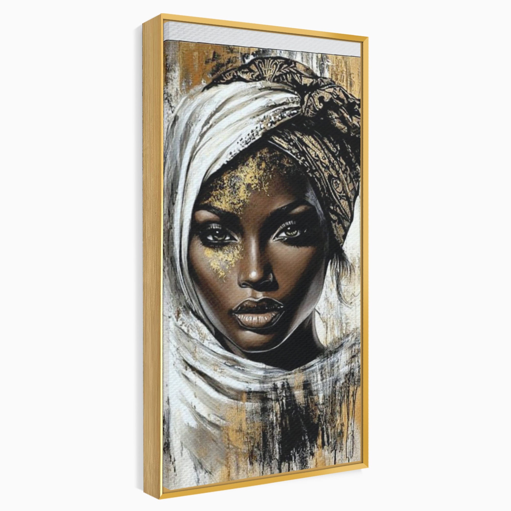 Tablou Canvas Premium LuxCanva® PI1321, Printesa Africii, Privire, Portret, Femeie, Traditional, Eleganta, Arta, Culori Vibrante, Living, Dormitor