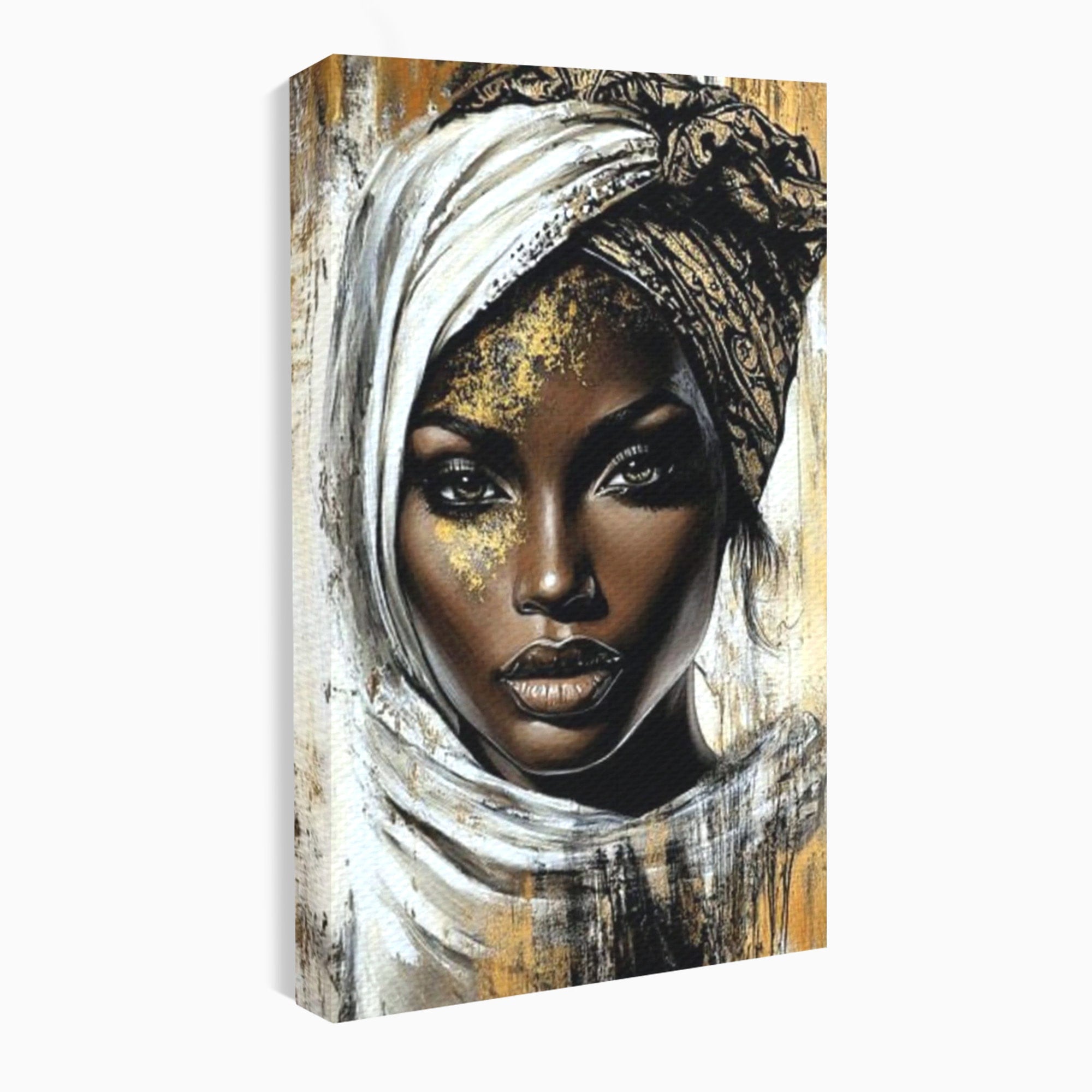 Tablou Canvas Premium LuxCanva® PI1321, Printesa Africii, Privire, Portret, Femeie, Traditional, Eleganta, Arta, Culori Vibrante, Living, Dormitor