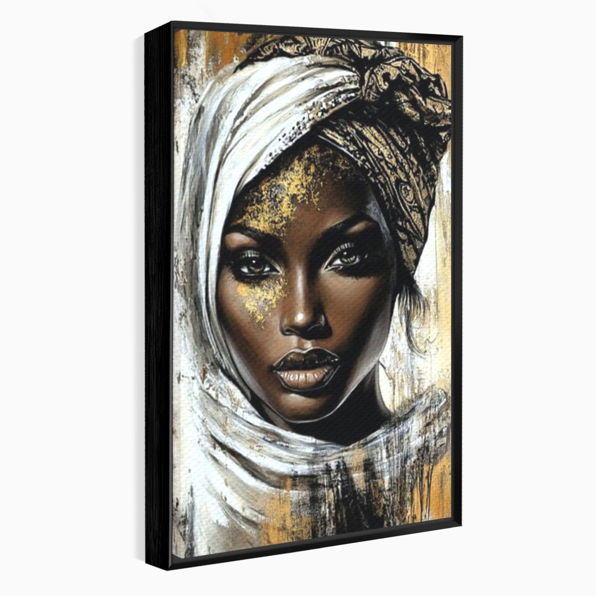 Tablou Canvas Premium LuxCanva® PI1321, Printesa Africii, Privire, Portret, Femeie, Traditional, Eleganta, Arta, Culori Vibrante, Living, Dormitor