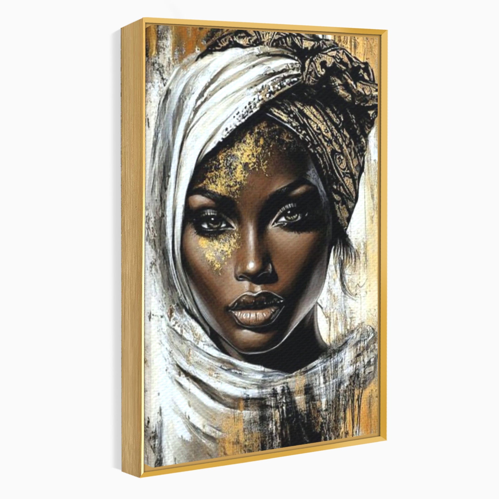 Tablou Canvas Premium LuxCanva® PI1321, Printesa Africii, Privire, Portret, Femeie, Traditional, Eleganta, Arta, Culori Vibrante, Living, Dormitor
