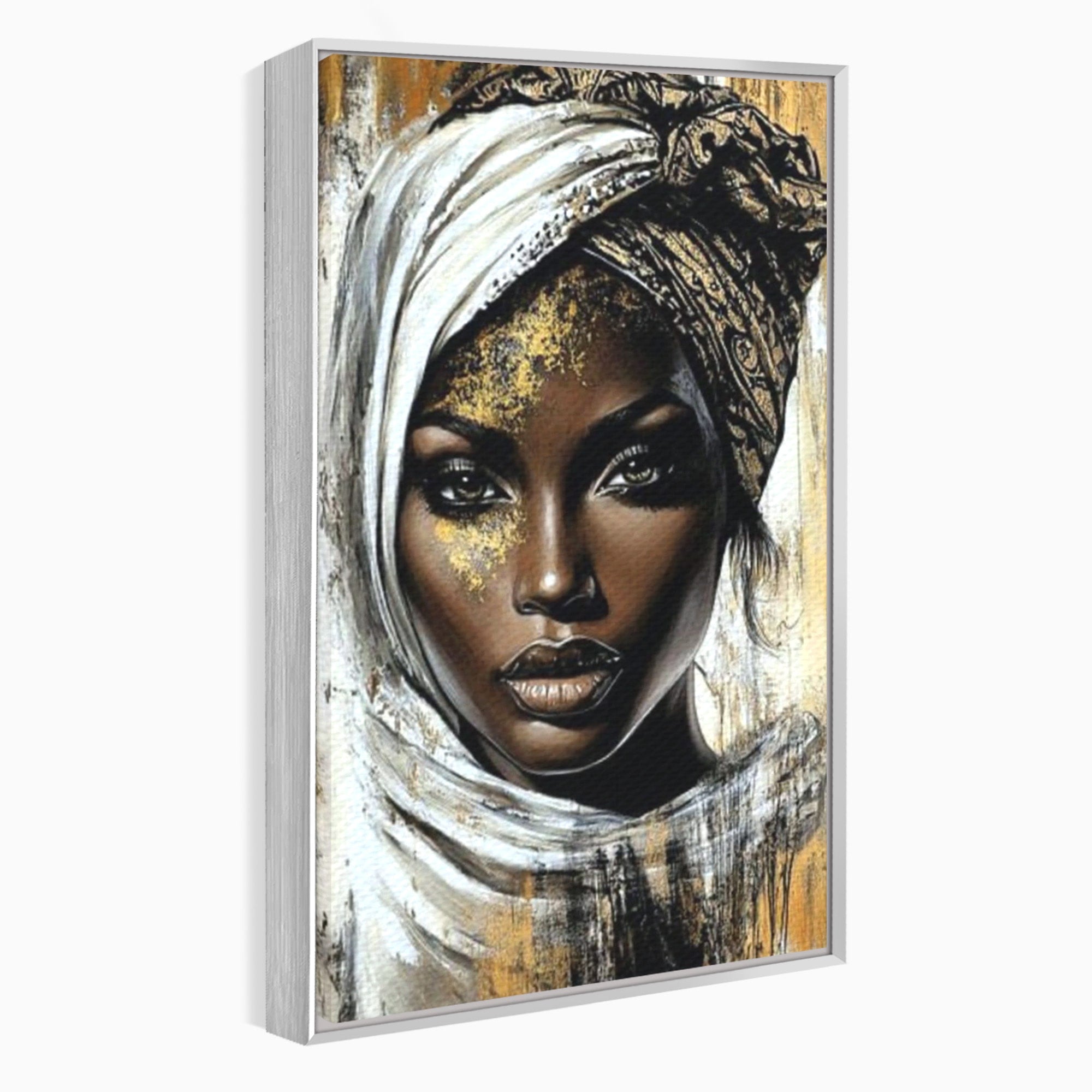 Tablou Canvas Premium LuxCanva® PI1321, Printesa Africii, Privire, Portret, Femeie, Traditional, Eleganta, Arta, Culori Vibrante, Living, Dormitor