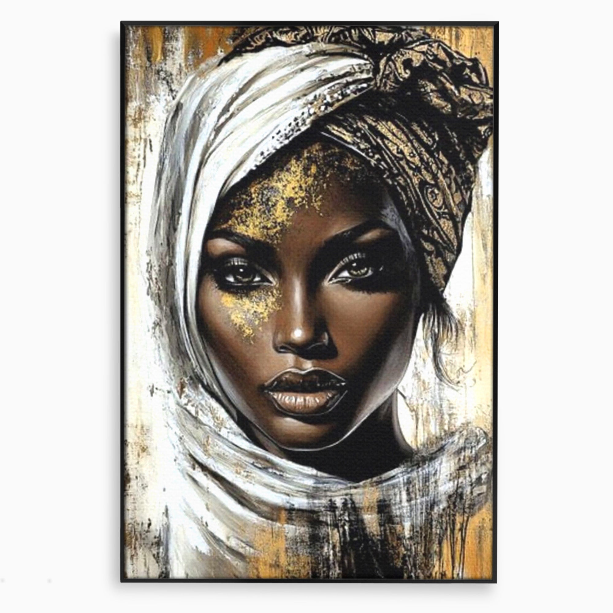 Tablou Canvas Premium LuxCanva® PI1321, Printesa Africii, Privire, Portret, Femeie, Traditional, Eleganta, Arta, Culori Vibrante, Living, Dormitor