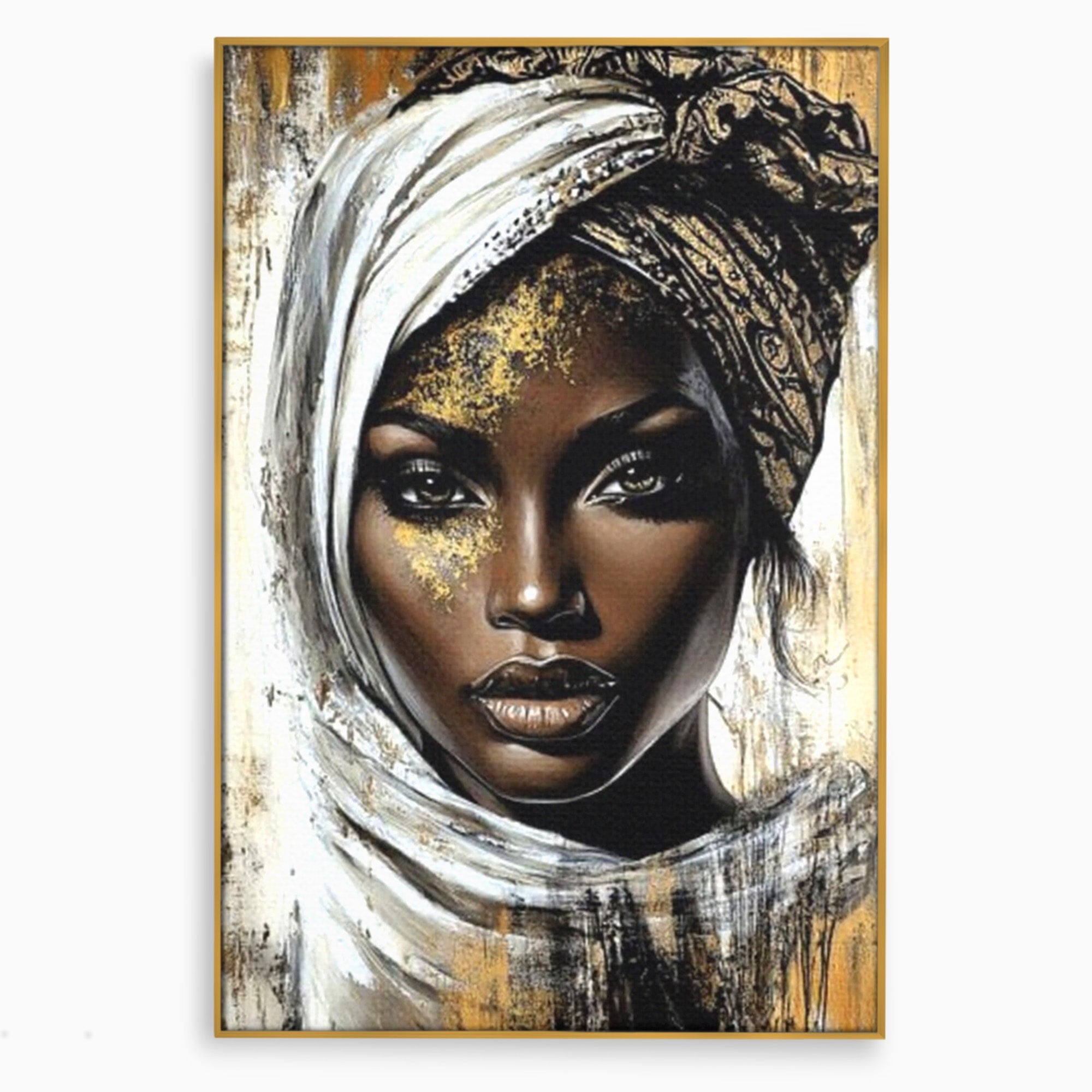 Tablou Canvas Premium LuxCanva® PI1321, Printesa Africii, Privire, Portret, Femeie, Traditional, Eleganta, Arta, Culori Vibrante, Living, Dormitor