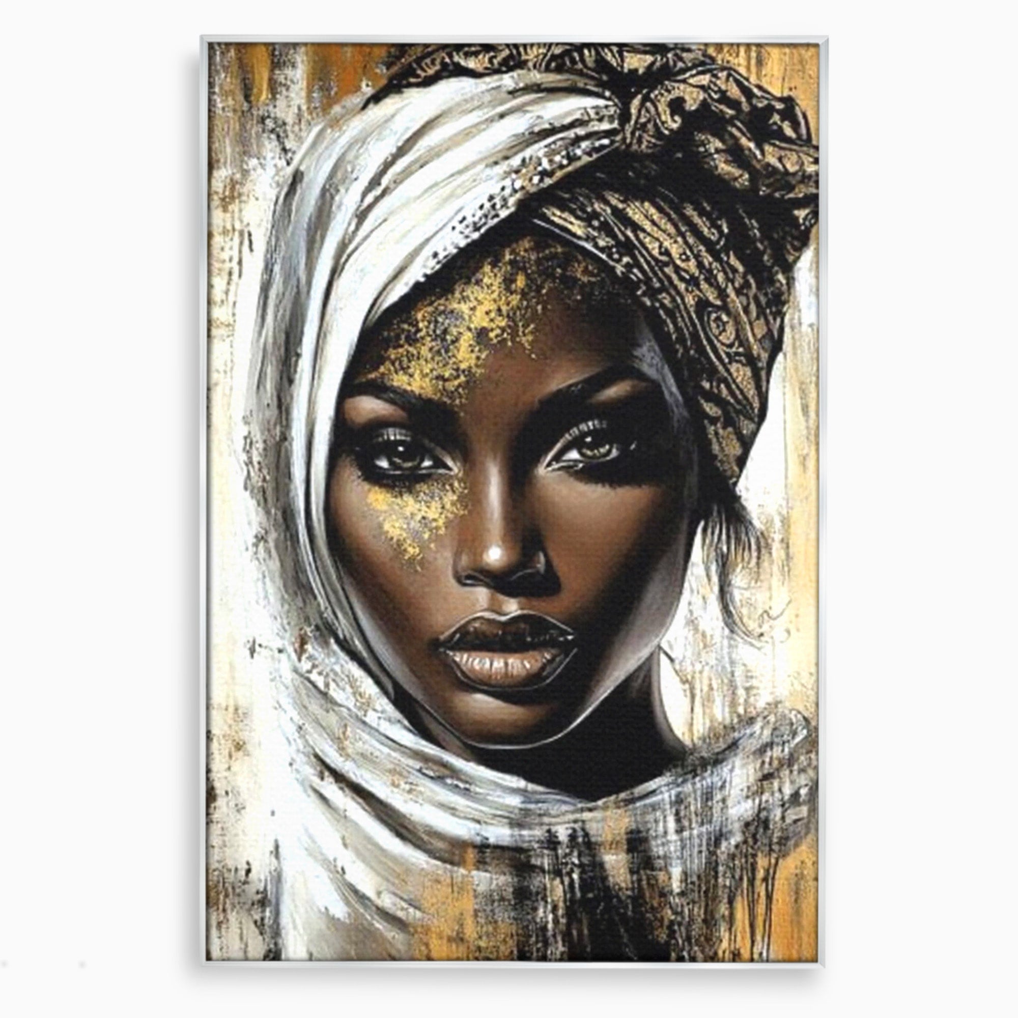Tablou Canvas Premium LuxCanva® PI1321, Printesa Africii, Privire, Portret, Femeie, Traditional, Eleganta, Arta, Culori Vibrante, Living, Dormitor