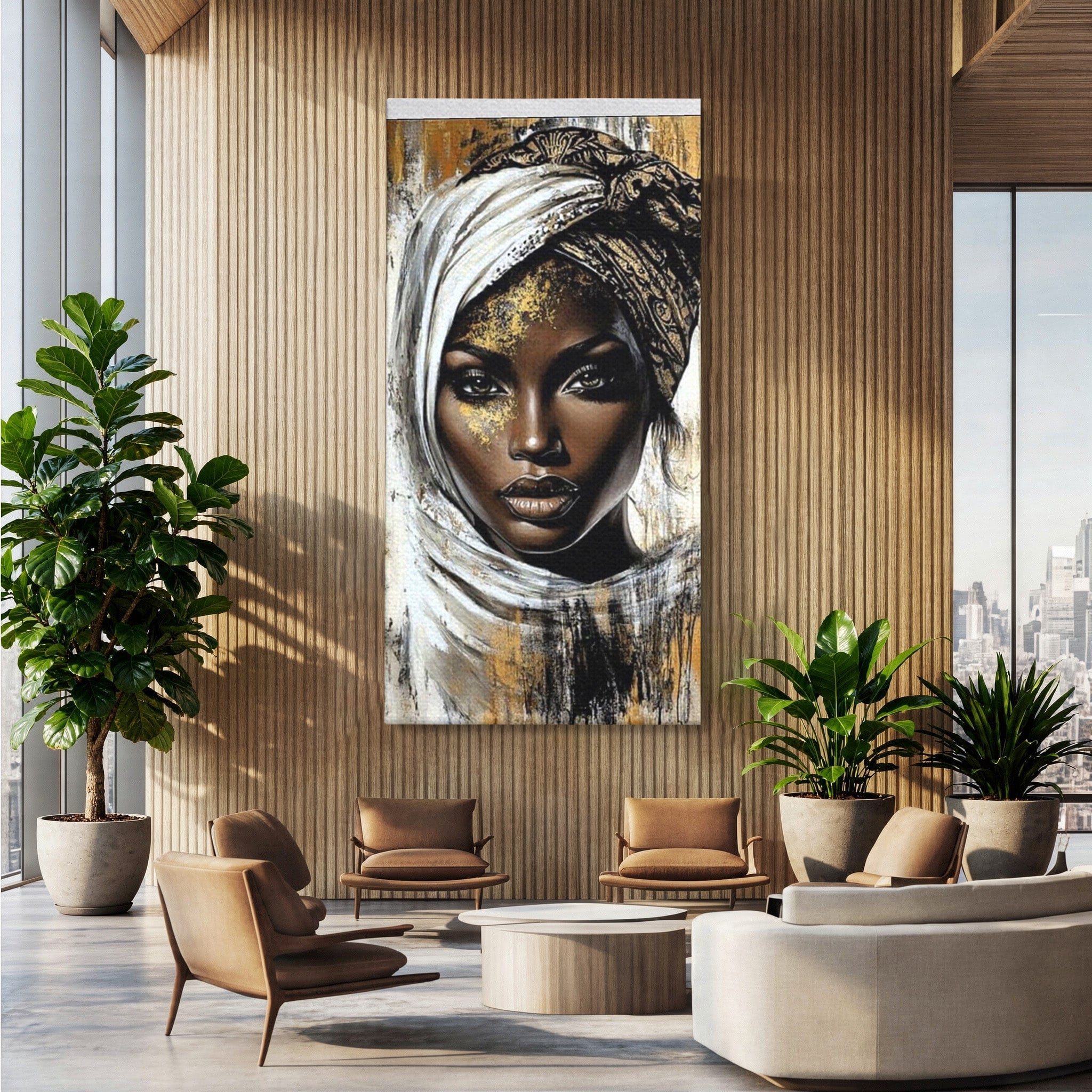 Tablou Canvas Premium LuxCanva® PI1321, Printesa Africii, Privire, Portret, Femeie, Traditional, Eleganta, Arta, Culori Vibrante, Living, Dormitor