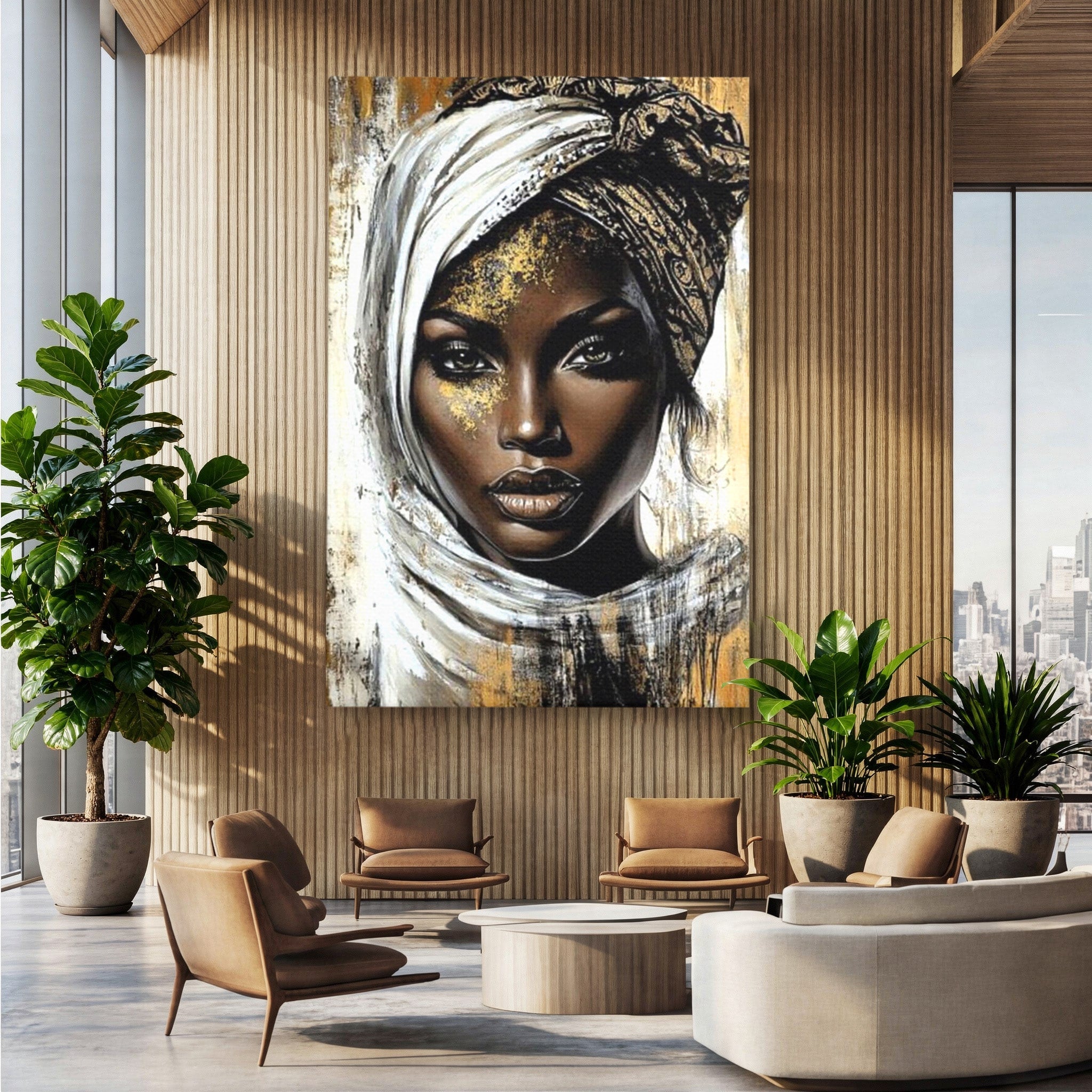 Tablou Canvas Premium LuxCanva® PI1321, Printesa Africii, Privire, Portret, Femeie, Traditional, Eleganta, Arta, Culori Vibrante, Living, Dormitor
