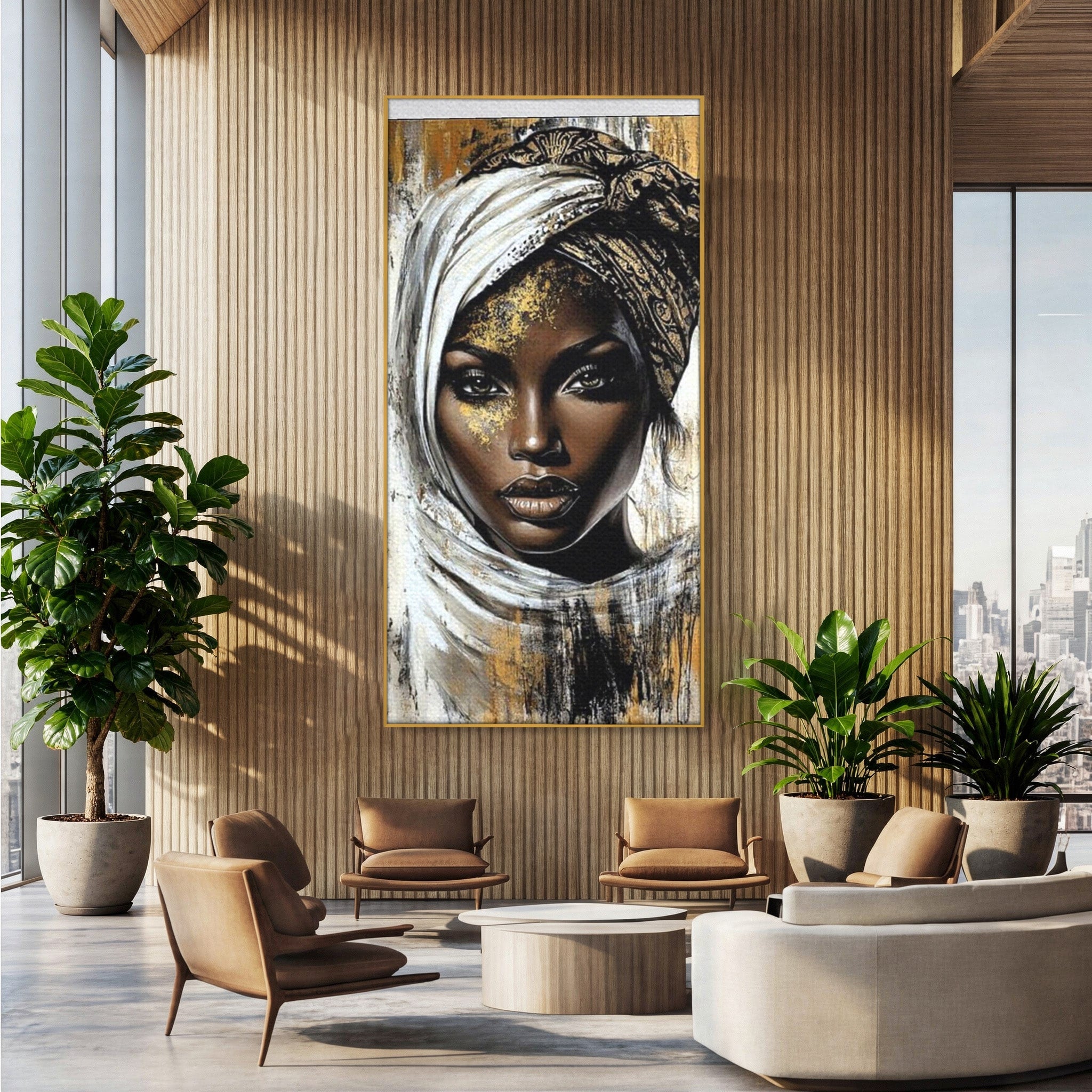 Tablou Canvas Premium LuxCanva® PI1321, Printesa Africii, Privire, Portret, Femeie, Traditional, Eleganta, Arta, Culori Vibrante, Living, Dormitor