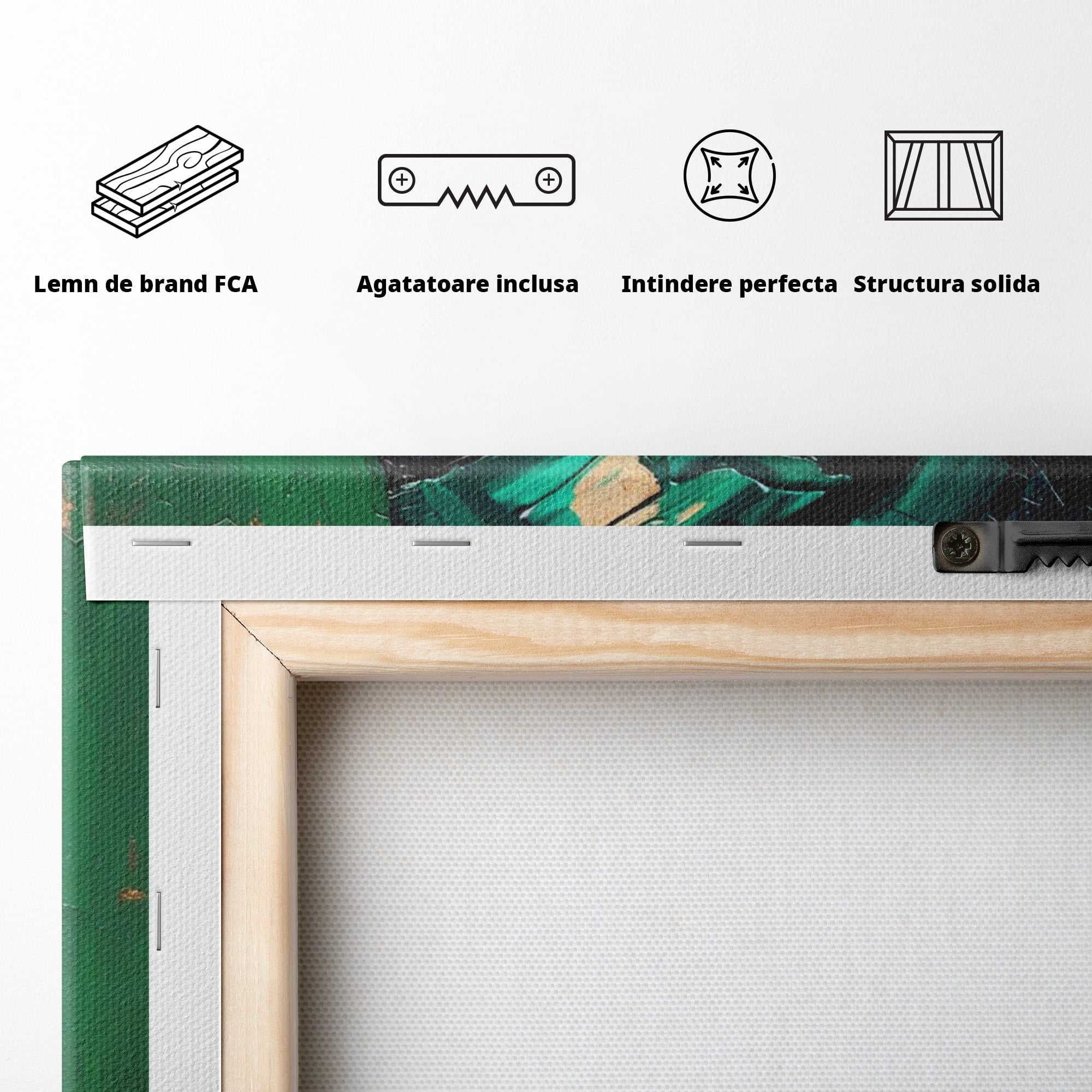 Tablou Canvas Premium LuxCanva® PI1323, Eleganta Verde, Turban, Femeie, African, Cercei, Eleganta, Arta, Culori Vibrante, Living, Dormitor