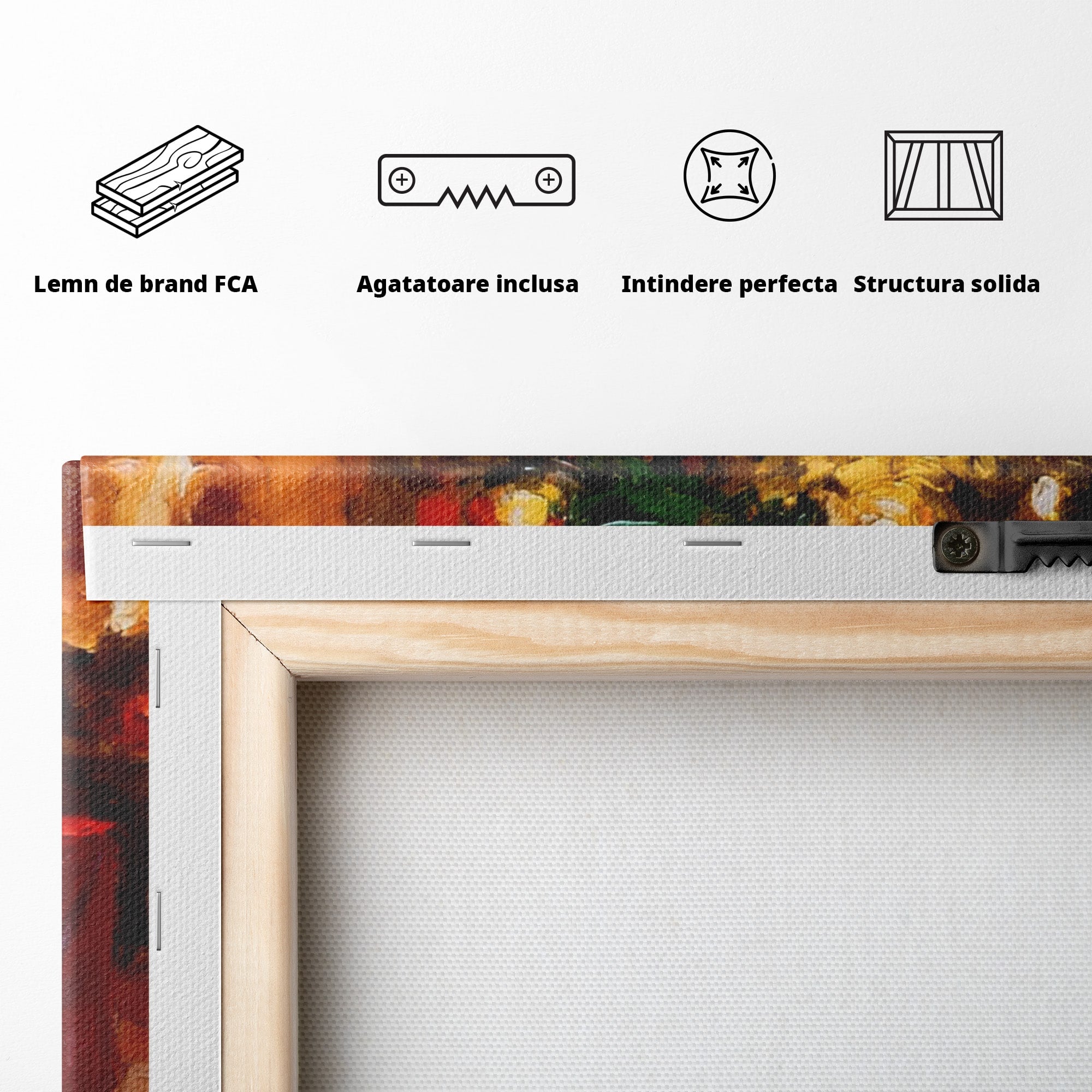 Tablou Canvas Premium LuxCanva® PI1325, Cadouri De Craciun, Lumini, Ajun, Brad, Sarbatori, Culori Vibrante, Living, Dormitor