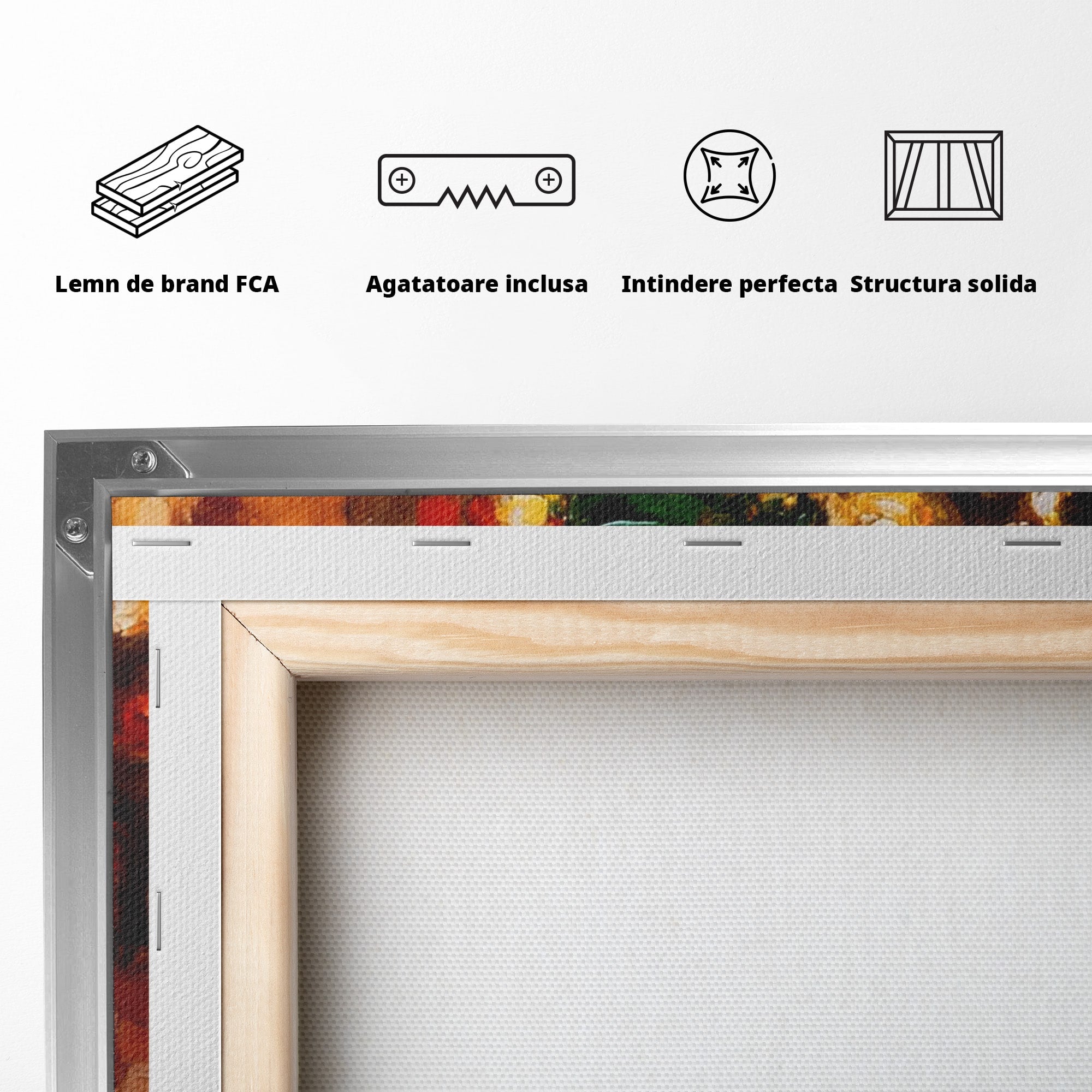 Tablou Canvas Premium LuxCanva® PI1325, Cadouri De Craciun, Lumini, Ajun, Brad, Sarbatori, Culori Vibrante, Living, Dormitor
