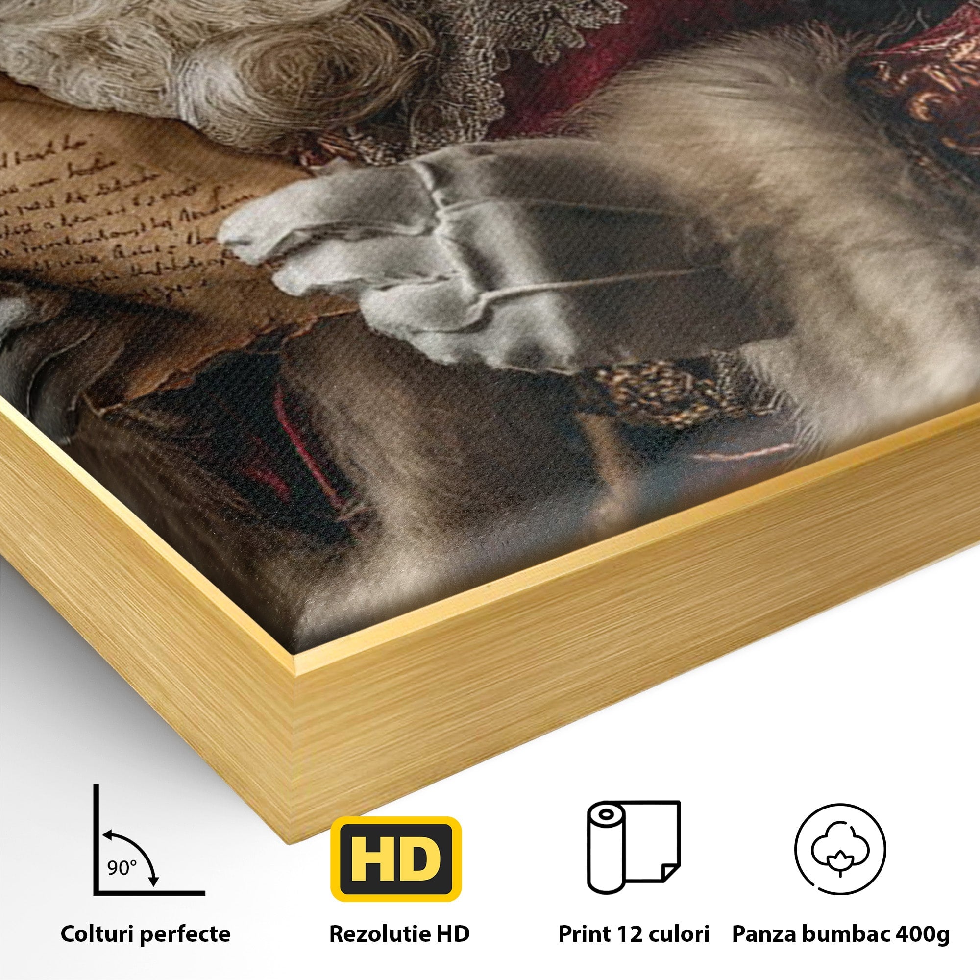 Tablou Canvas Premium LuxCanva® PI1329, Mos Craciun Citind Scrisoarea, Barba, Surpriza, Sarbatori, Traditie, Culori Vibrante, Living, Dormitor, Camera Copii