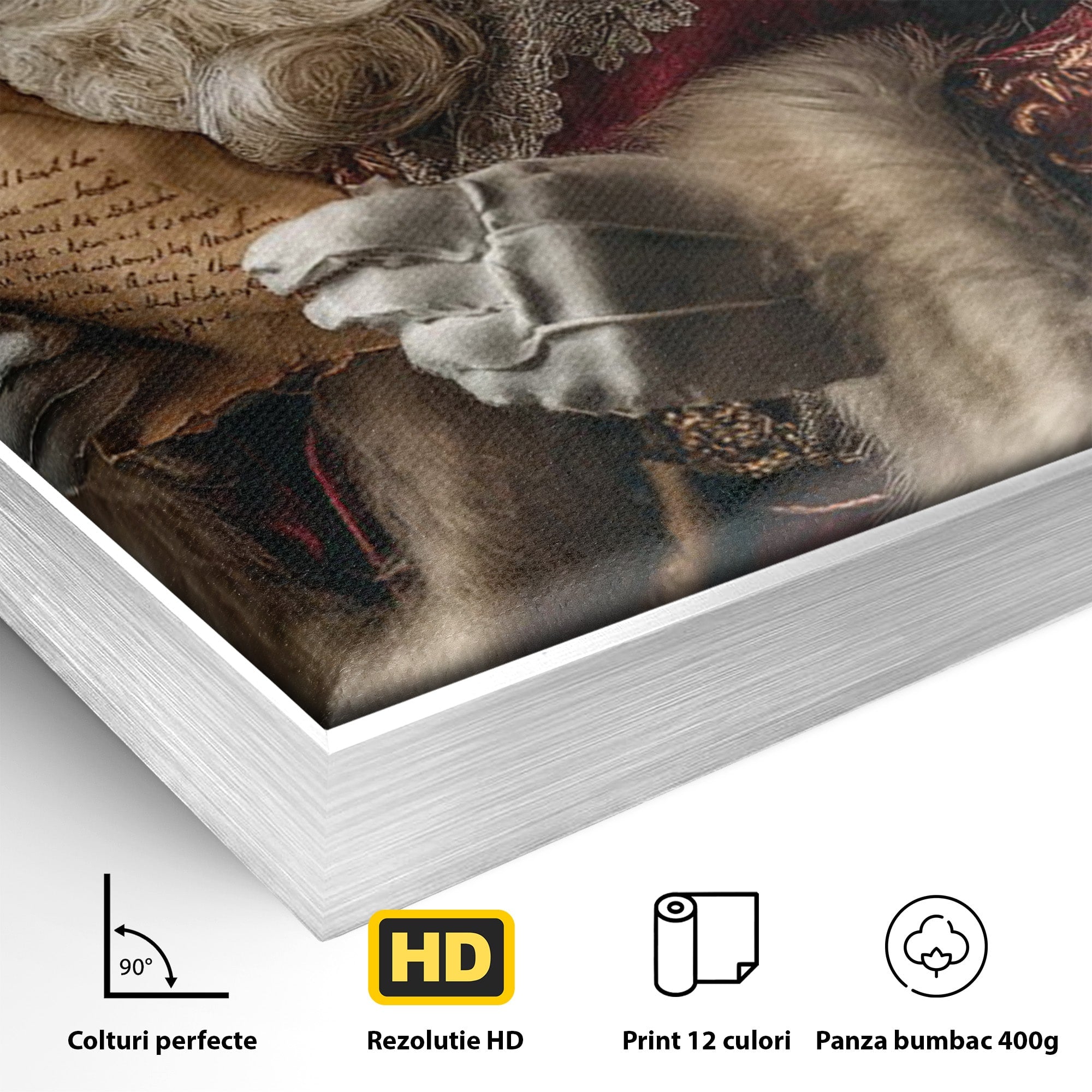 Tablou Canvas Premium LuxCanva® PI1329, Mos Craciun Citind Scrisoarea, Barba, Surpriza, Sarbatori, Traditie, Culori Vibrante, Living, Dormitor, Camera Copii