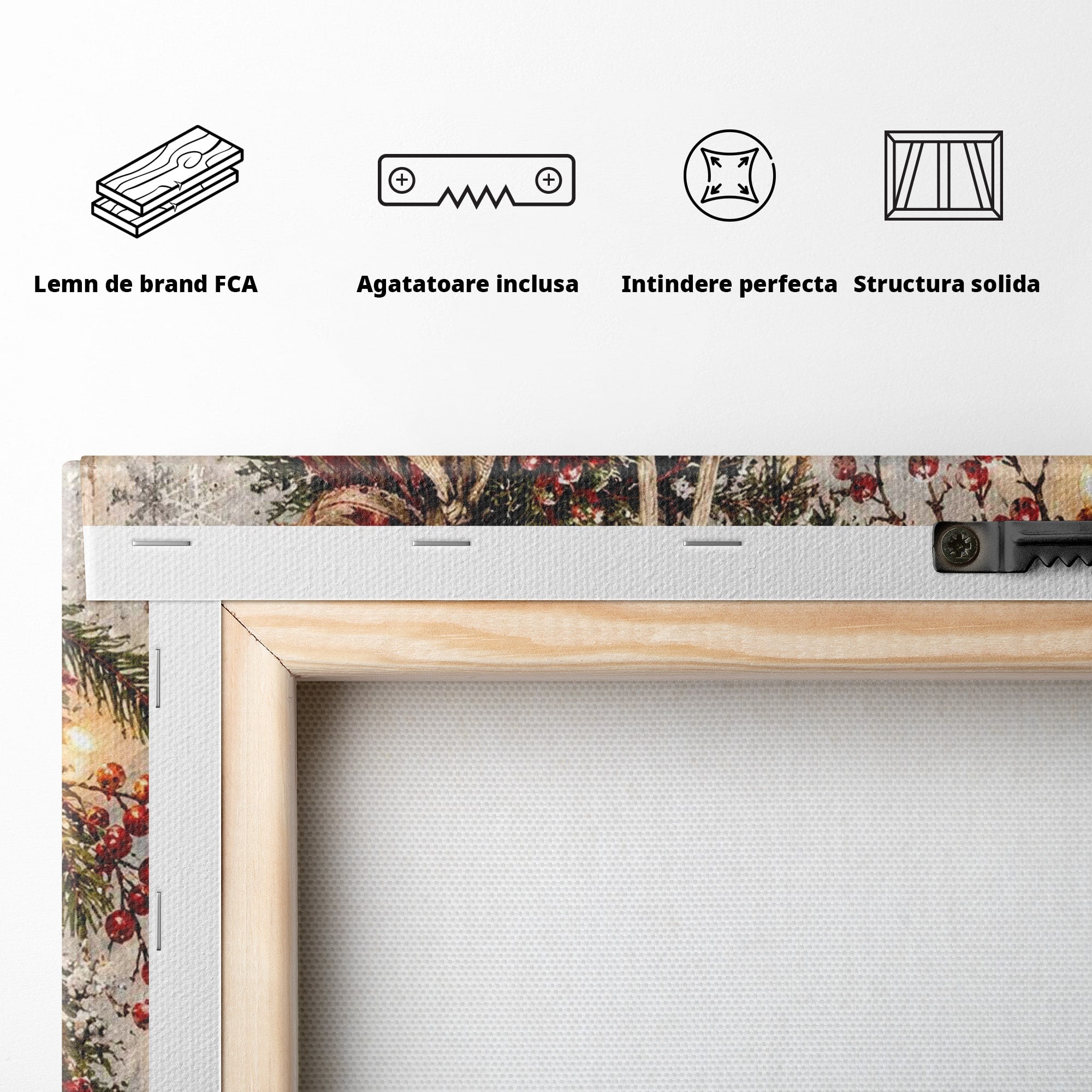 Tablou Canvas Premium LuxCanva® PI1330, Patine De Craciun, Patinoar, Iarna, Decor Festiv, Craciun, Traditie, Natura, Culori Vibrante, Living, Dormitor, Camera Copii