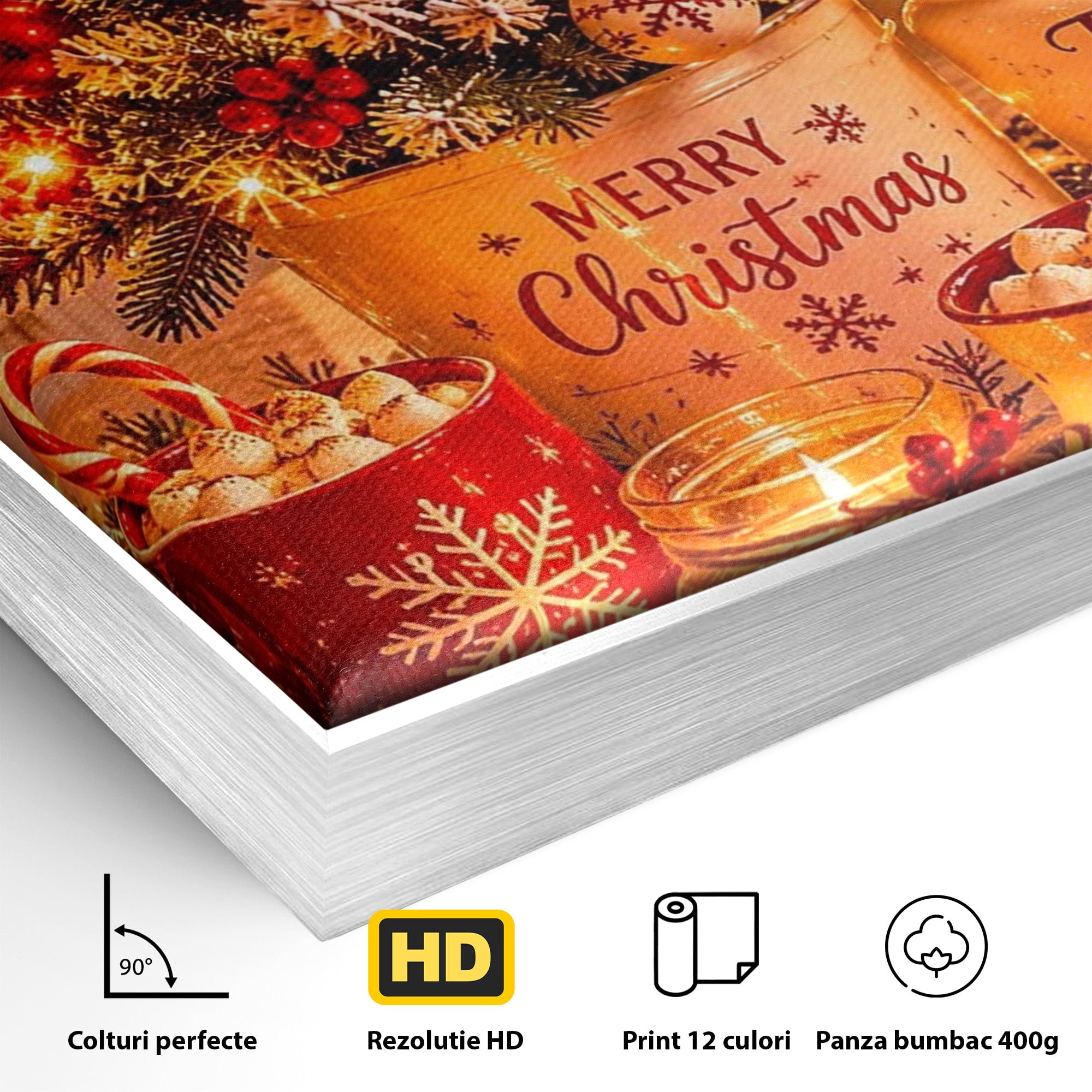 Tablou Canvas Premium LuxCanva® PI1331, Spiritul Craciunului, Bucurie, Decor Festiv, Iarna, Sarbatoare, Culori Vibrante, Bucatarie, Camera Copii
