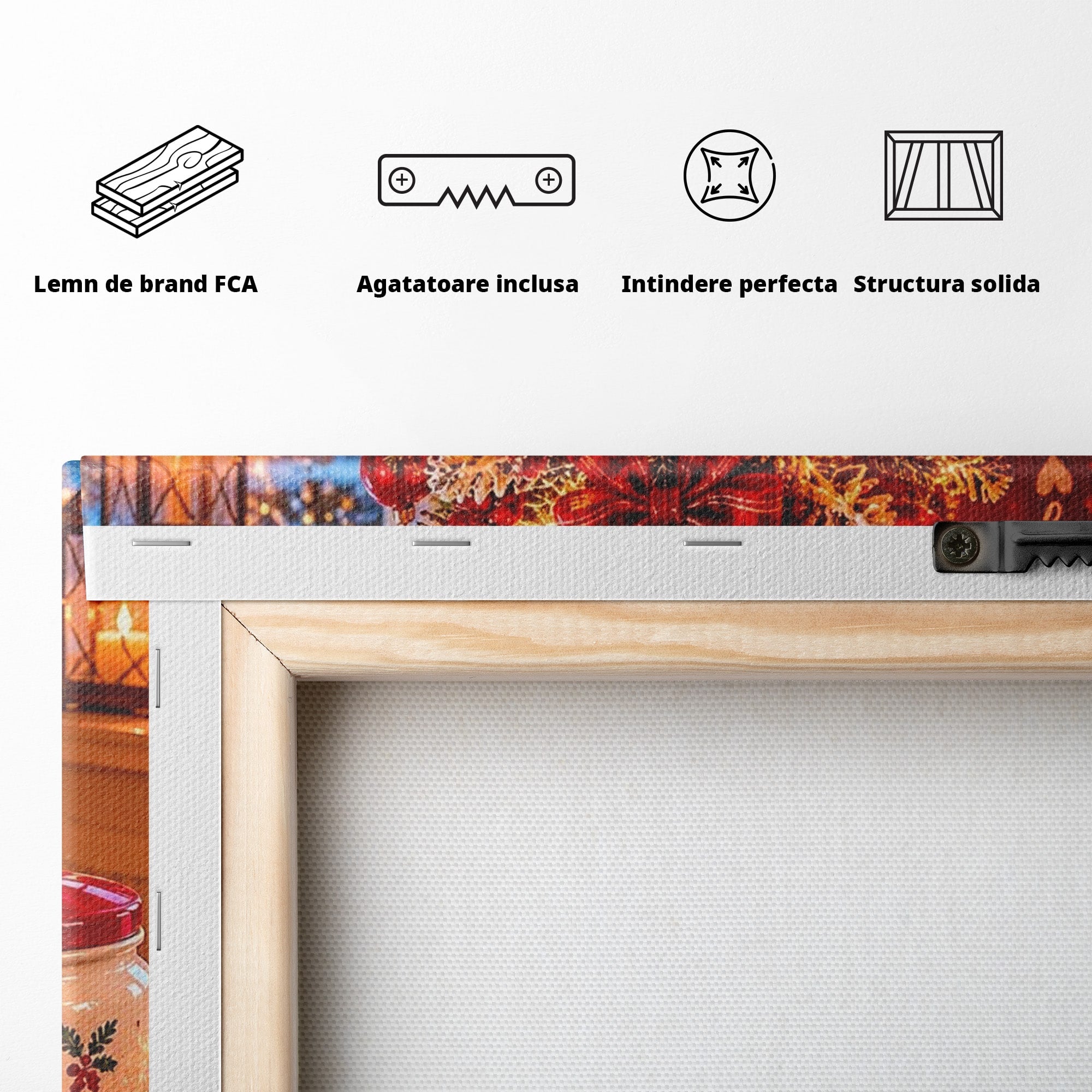Tablou Canvas Premium LuxCanva® PI1331, Spiritul Craciunului, Bucurie, Decor Festiv, Iarna, Sarbatoare, Culori Vibrante, Bucatarie, Camera Copii