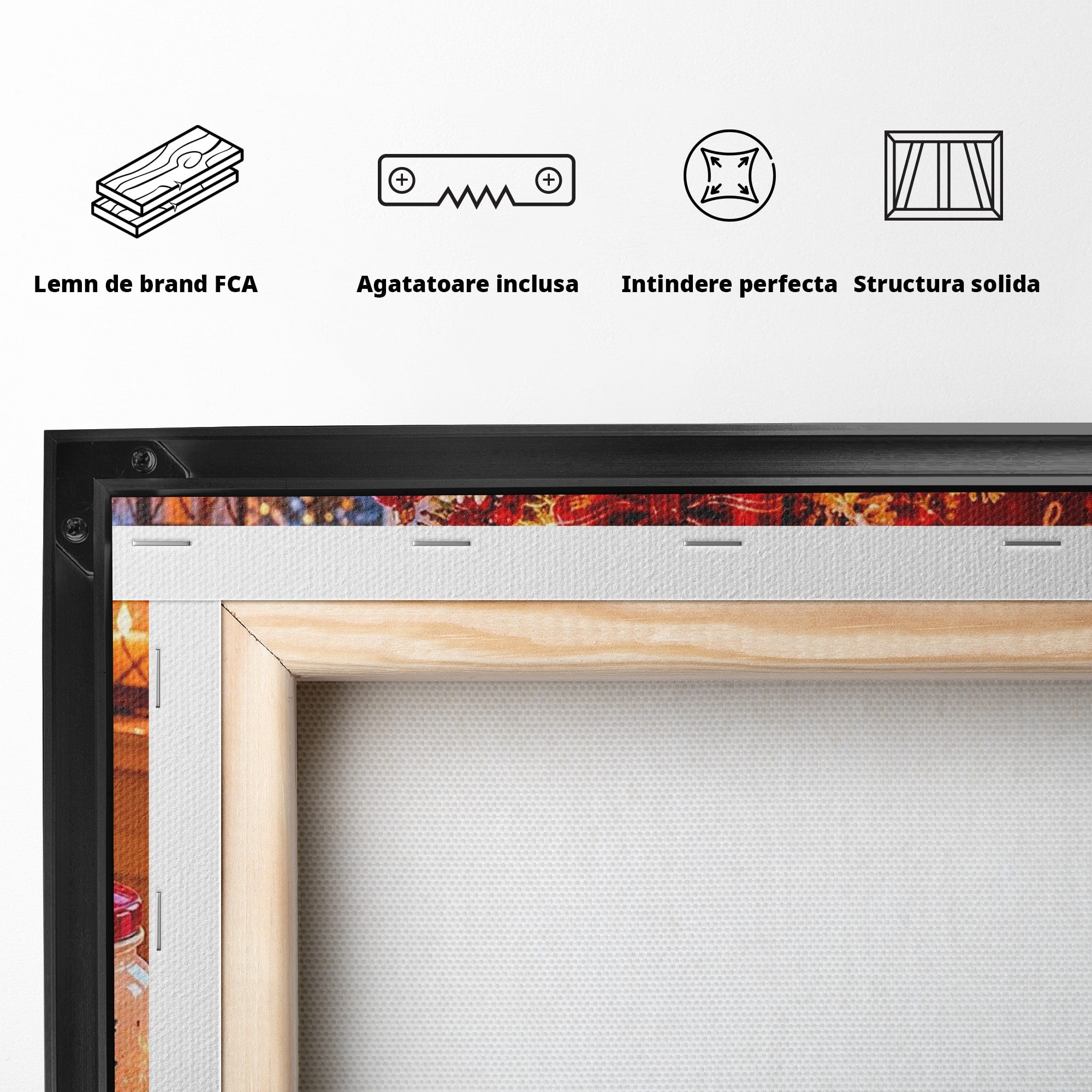 Tablou Canvas Premium LuxCanva® PI1331, Spiritul Craciunului, Bucurie, Decor Festiv, Iarna, Sarbatoare, Culori Vibrante, Bucatarie, Camera Copii