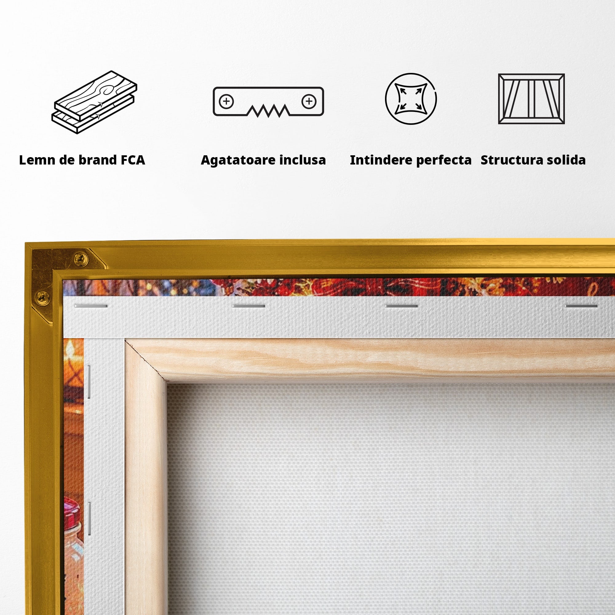 Tablou Canvas Premium LuxCanva® PI1331, Spiritul Craciunului, Bucurie, Decor Festiv, Iarna, Sarbatoare, Culori Vibrante, Bucatarie, Camera Copii