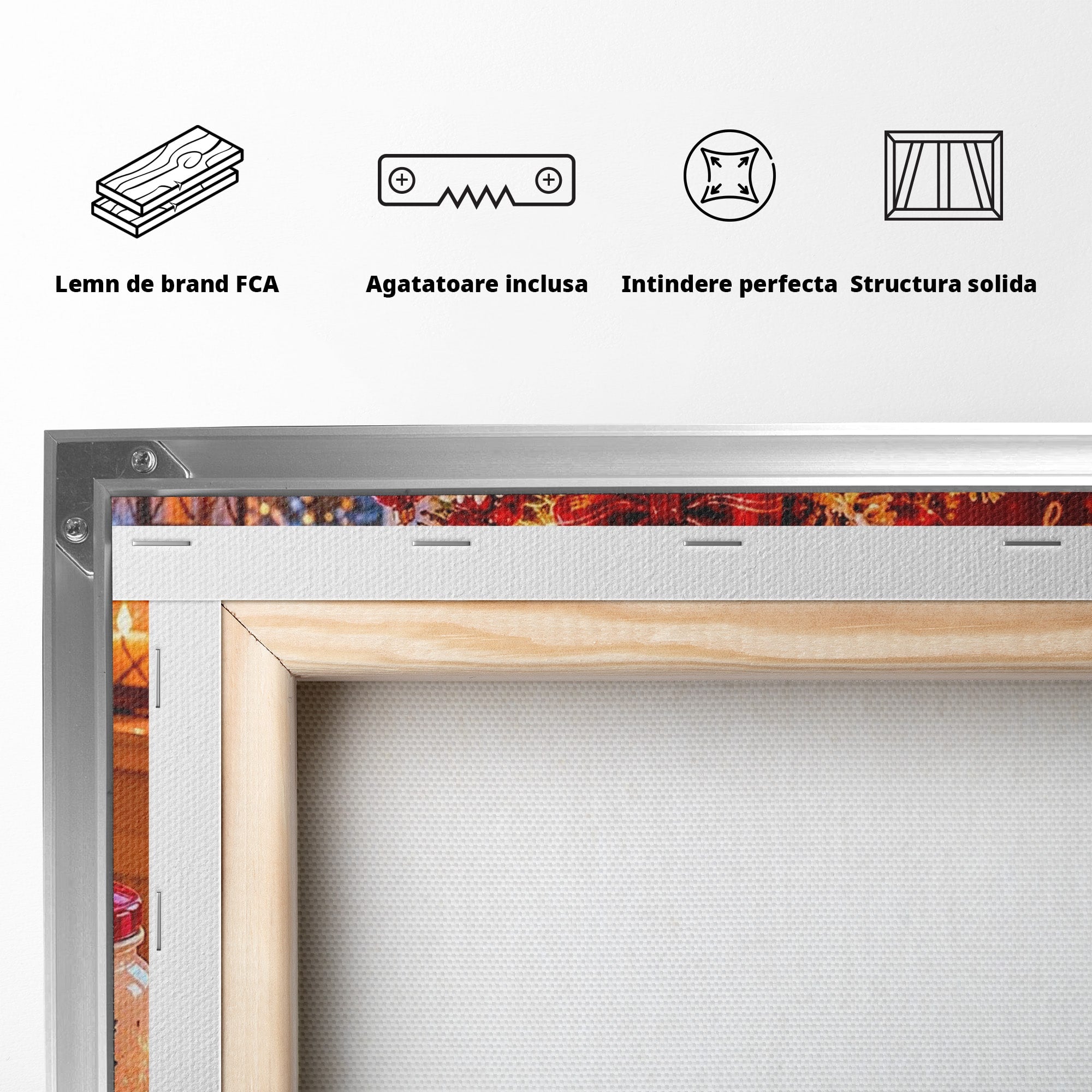 Tablou Canvas Premium LuxCanva® PI1331, Spiritul Craciunului, Bucurie, Decor Festiv, Iarna, Sarbatoare, Culori Vibrante, Bucatarie, Camera Copii
