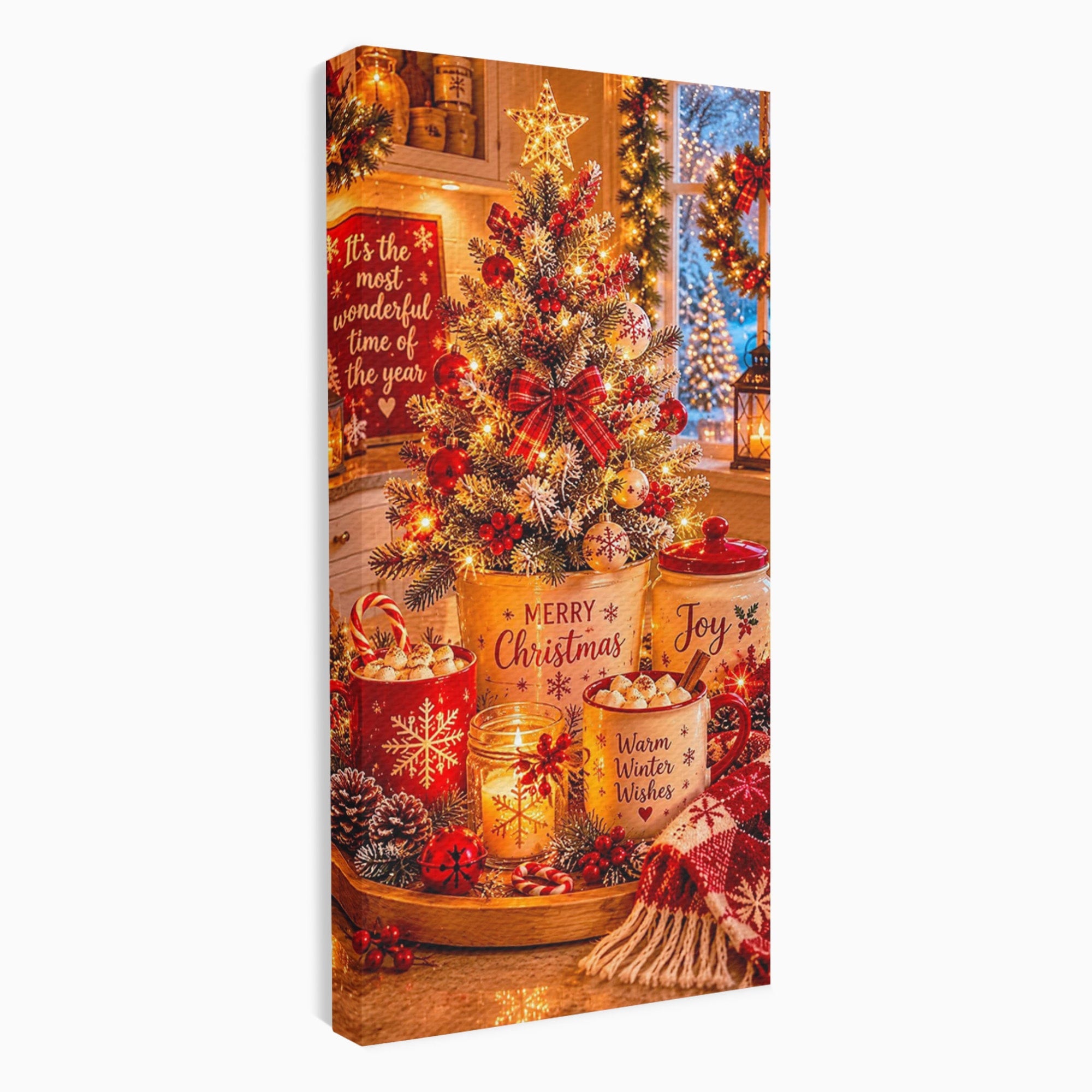 Tablou Canvas Premium LuxCanva® PI1331, Spiritul Craciunului, Bucurie, Decor Festiv, Iarna, Sarbatoare, Culori Vibrante, Bucatarie, Camera Copii