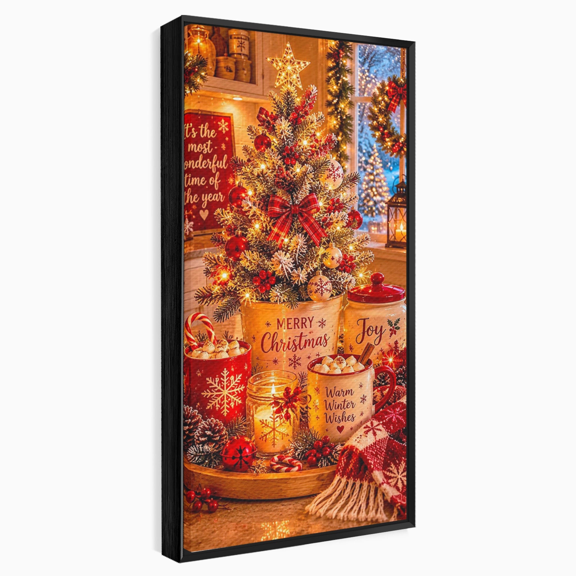Tablou Canvas Premium LuxCanva® PI1331, Spiritul Craciunului, Bucurie, Decor Festiv, Iarna, Sarbatoare, Culori Vibrante, Bucatarie, Camera Copii