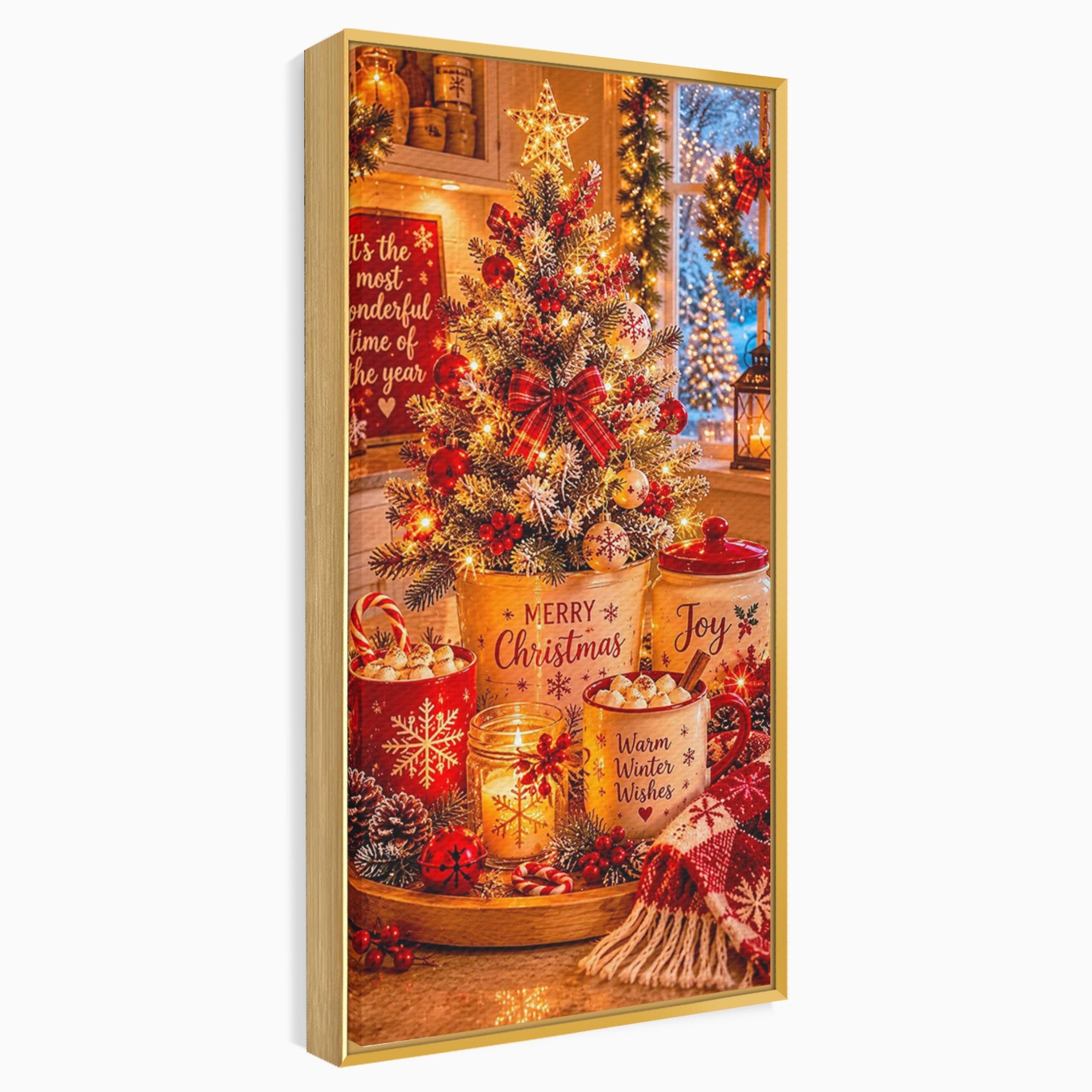 Tablou Canvas Premium LuxCanva® PI1331, Spiritul Craciunului, Bucurie, Decor Festiv, Iarna, Sarbatoare, Culori Vibrante, Bucatarie, Camera Copii