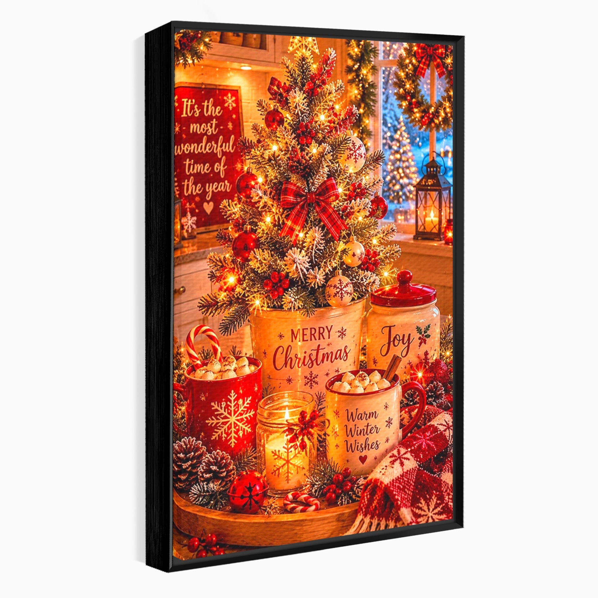 Tablou Canvas Premium LuxCanva® PI1331, Spiritul Craciunului, Bucurie, Decor Festiv, Iarna, Sarbatoare, Culori Vibrante, Bucatarie, Camera Copii