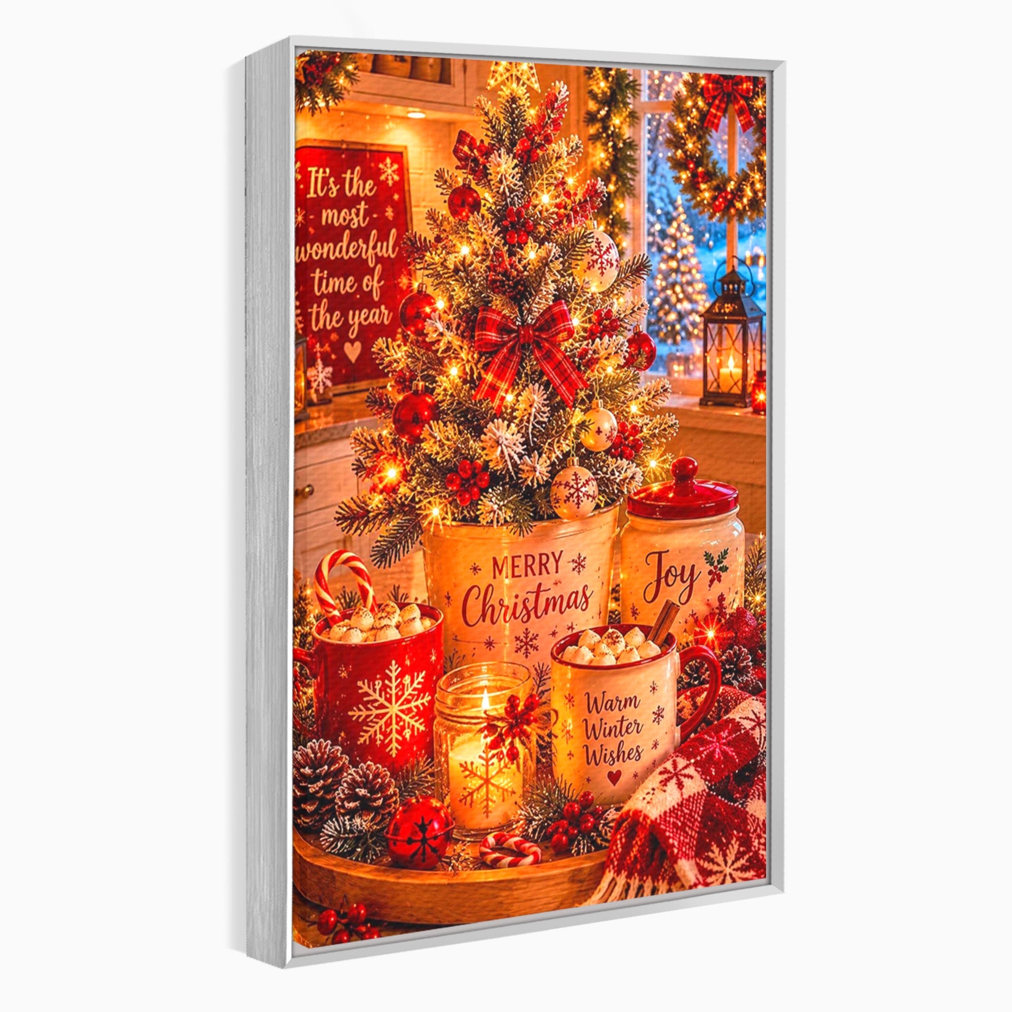 Tablou Canvas Premium LuxCanva® PI1331, Spiritul Craciunului, Bucurie, Decor Festiv, Iarna, Sarbatoare, Culori Vibrante, Bucatarie, Camera Copii