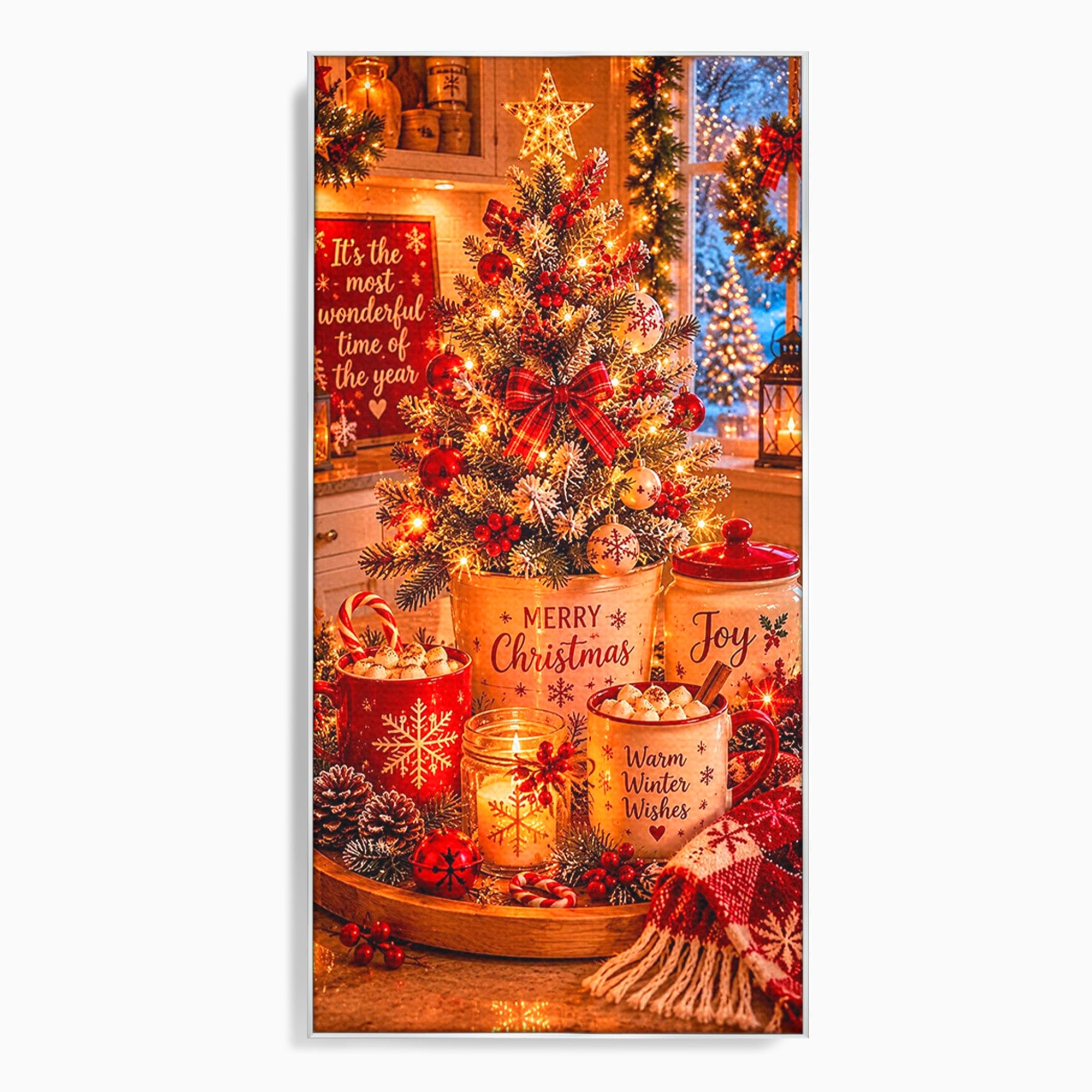 Tablou Canvas Premium LuxCanva® PI1331, Spiritul Craciunului, Bucurie, Decor Festiv, Iarna, Sarbatoare, Culori Vibrante, Bucatarie, Camera Copii