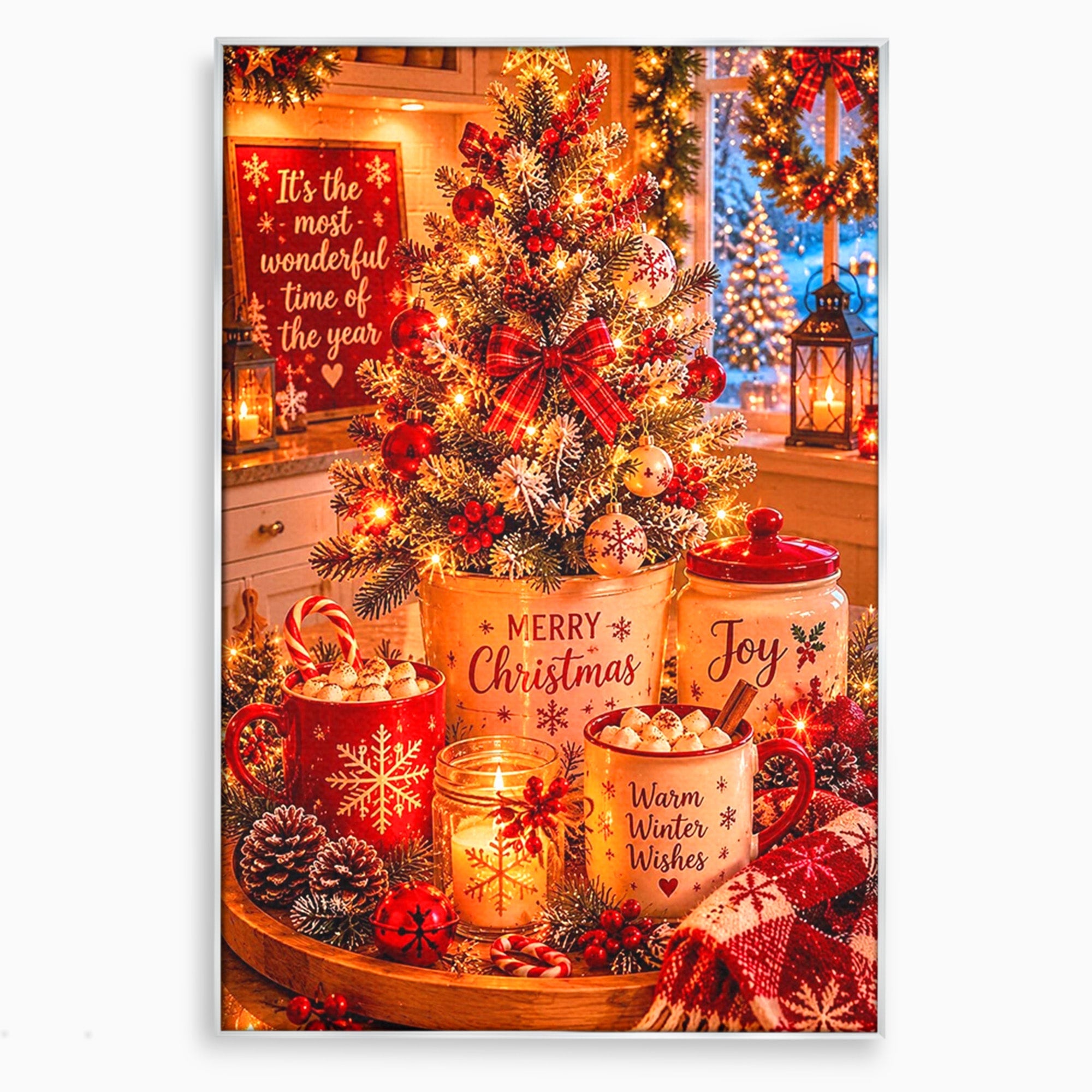 Tablou Canvas Premium LuxCanva® PI1331, Spiritul Craciunului, Bucurie, Decor Festiv, Iarna, Sarbatoare, Culori Vibrante, Bucatarie, Camera Copii