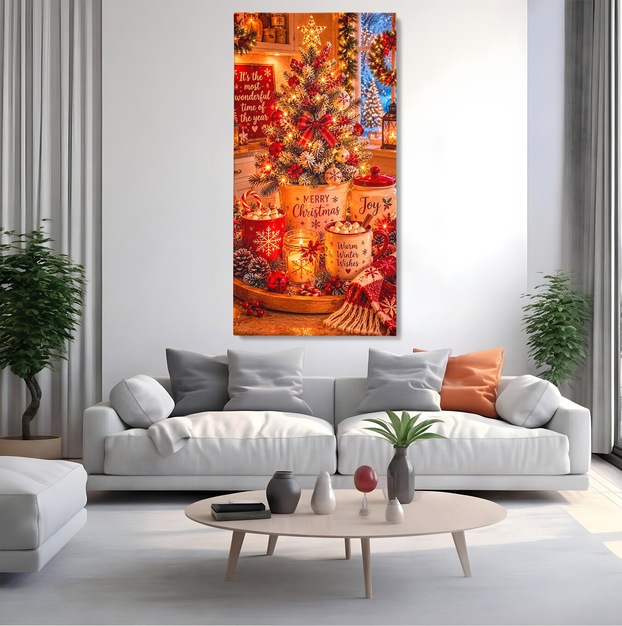 Tablou Canvas Premium LuxCanva® PI1331, Spiritul Craciunului, Bucurie, Decor Festiv, Iarna, Sarbatoare, Culori Vibrante, Bucatarie, Camera Copii