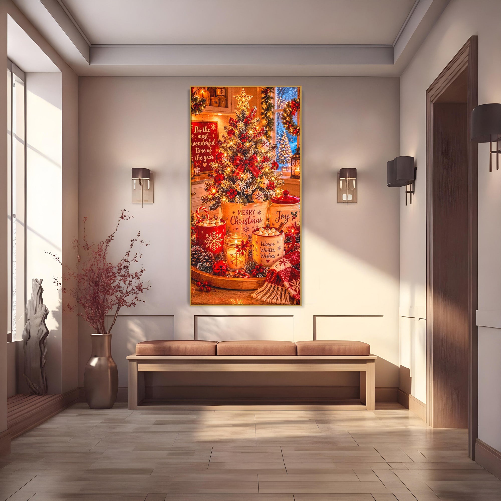 Tablou Canvas Premium LuxCanva® PI1331, Spiritul Craciunului, Bucurie, Decor Festiv, Iarna, Sarbatoare, Culori Vibrante, Bucatarie, Camera Copii
