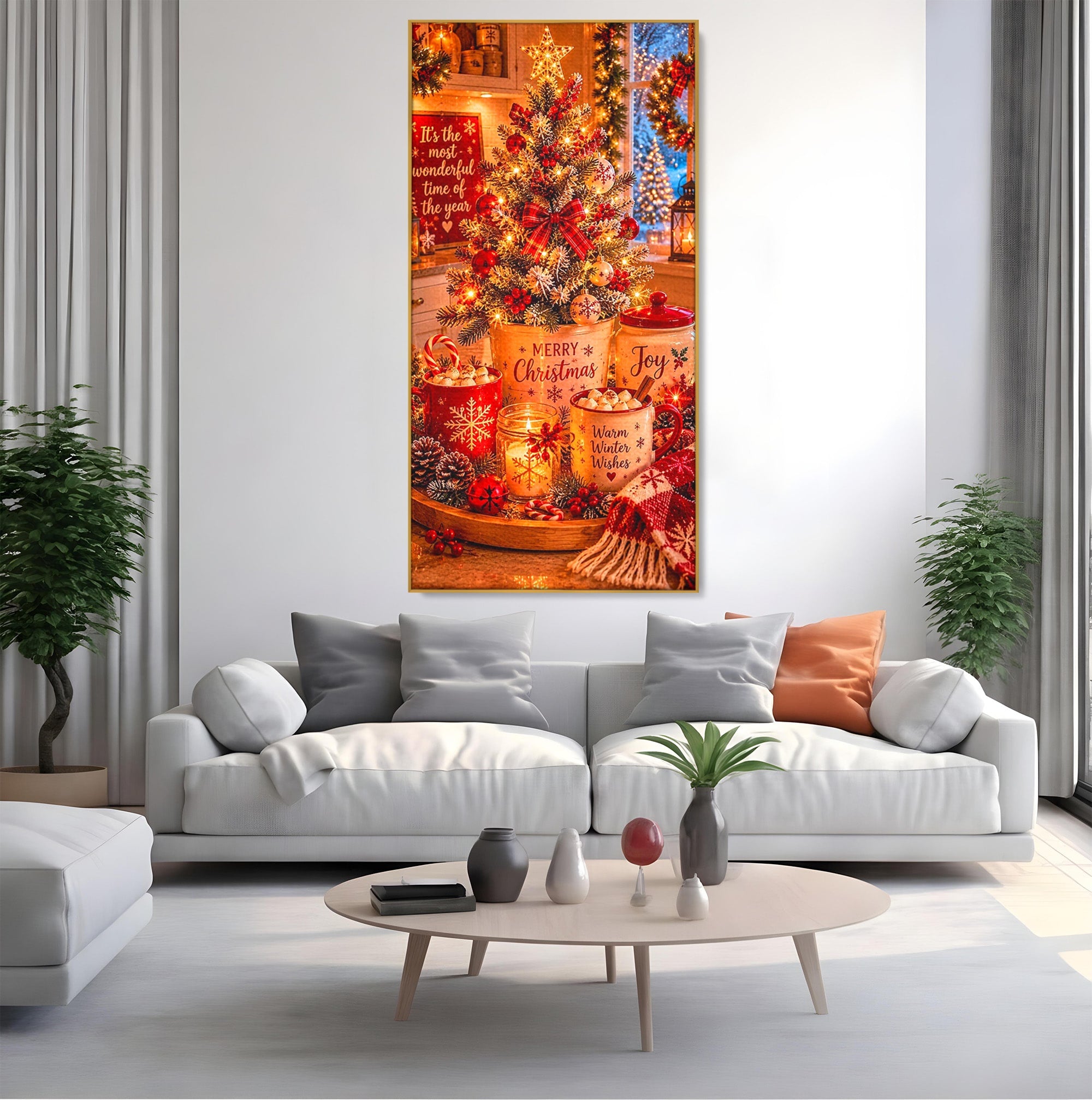 Tablou Canvas Premium LuxCanva® PI1331, Spiritul Craciunului, Bucurie, Decor Festiv, Iarna, Sarbatoare, Culori Vibrante, Bucatarie, Camera Copii