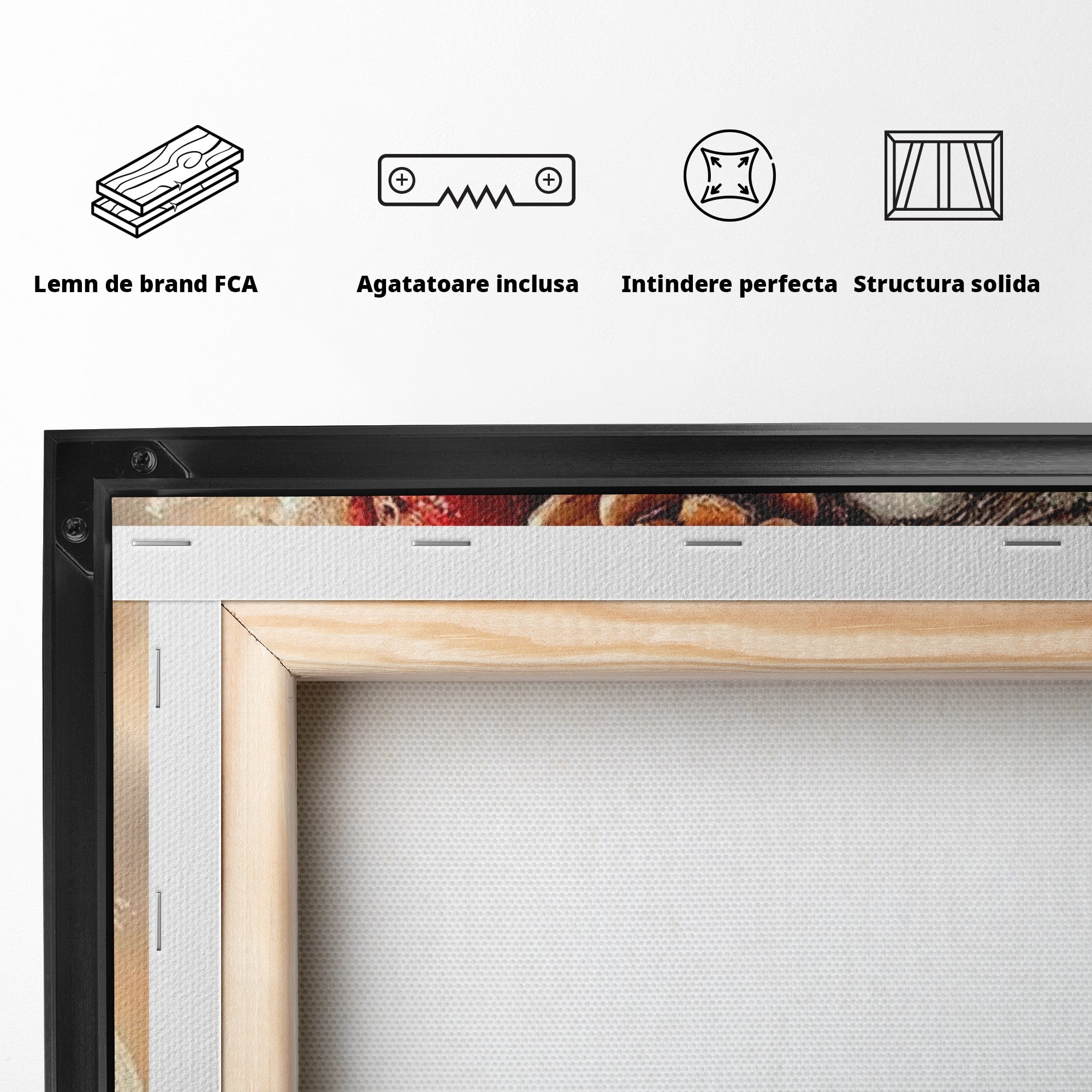 Tablou Canvas Premium LuxCanva® PI1332, Clopotei De Craciun, Clinchet, Conuri, Decor Festiv, Sarbatori, Culori Vibrante, Living, Dormitor