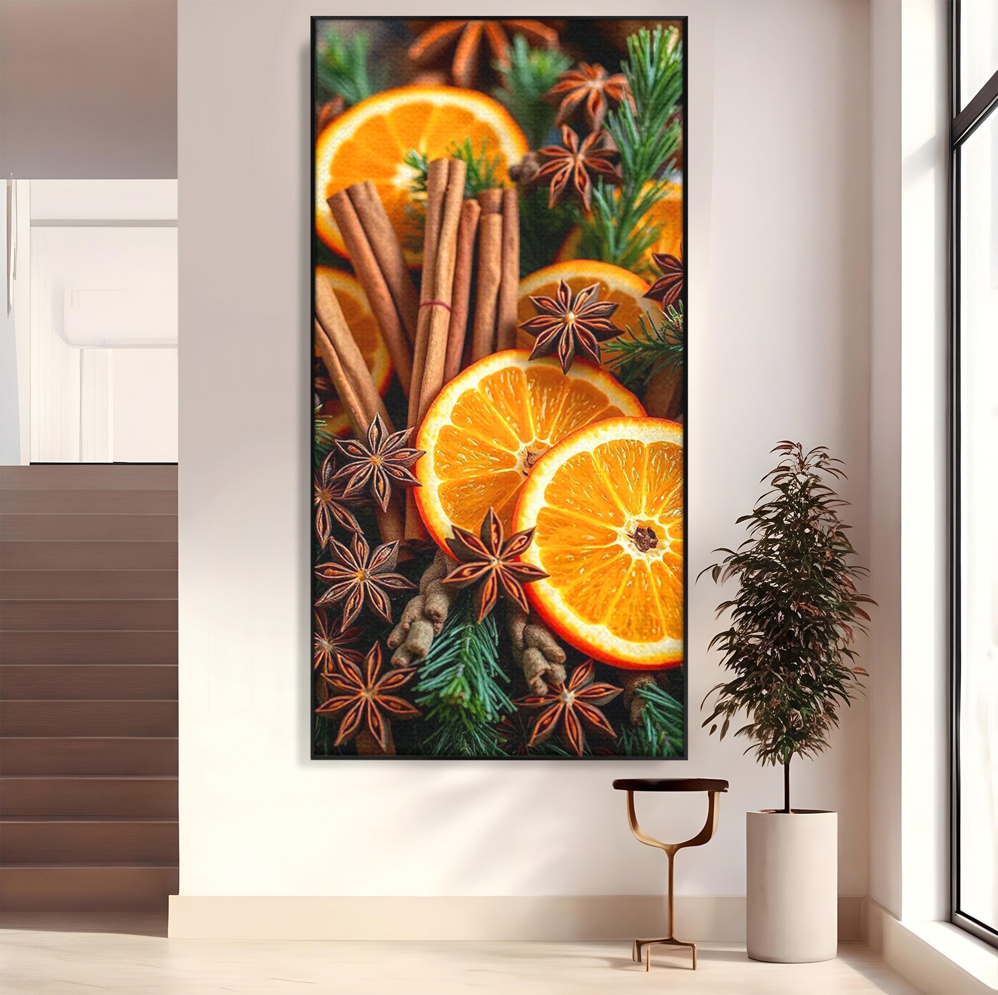 Tablou Canvas Premium LuxCanva® PI1333, Portocale Si Scortisoara, Citrice, Arome, Craciun, Miresme, Culori Vibrante, Bucatarie