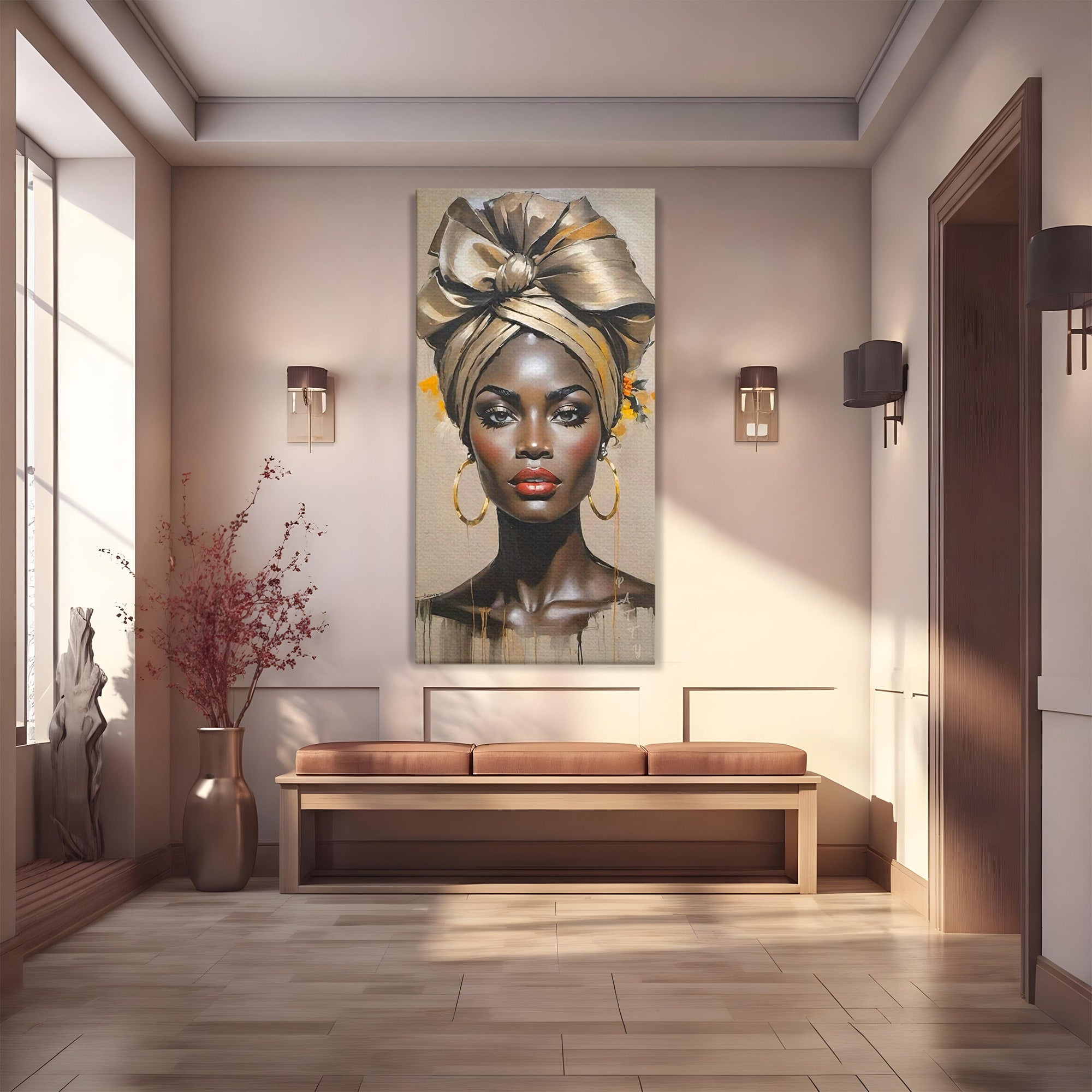 Tablou Canvas Premium LuxCanva® PI1335, Fascinatia Unui Chip, Portret, Femeie, Eleganta, Arta, Culori Vibrante, Living, Dormitor