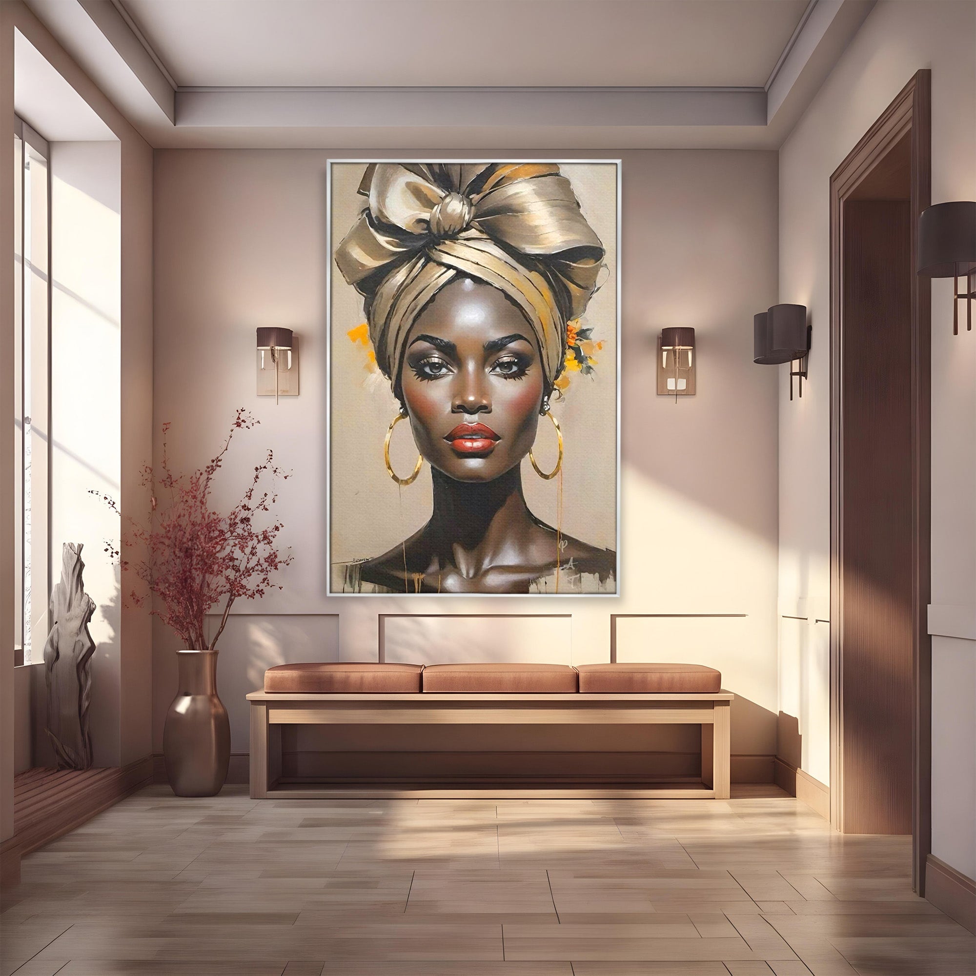 Tablou Canvas Premium LuxCanva® PI1335, Fascinatia Unui Chip, Portret, Femeie, Eleganta, Arta, Culori Vibrante, Living, Dormitor